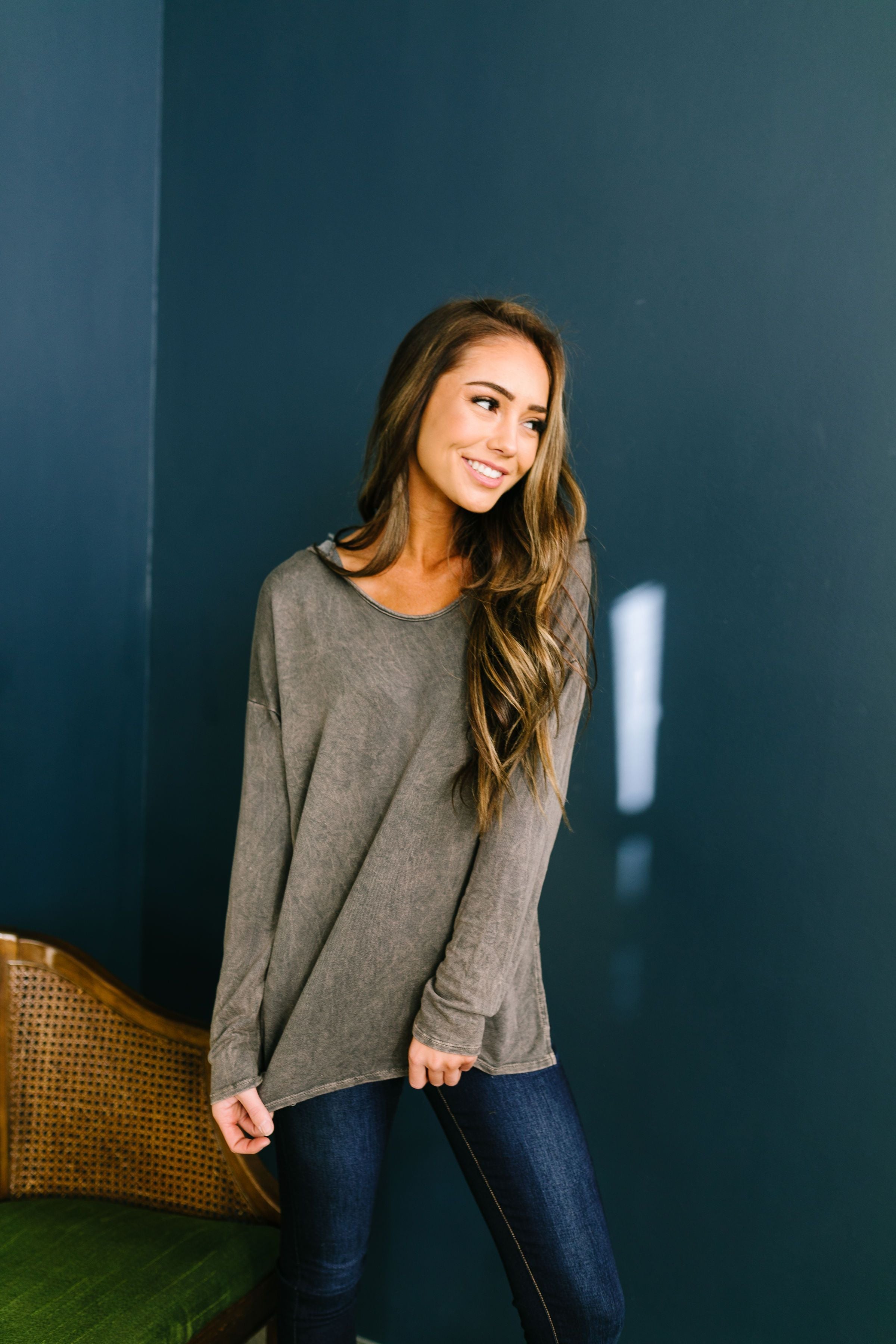 Mineral Washed Hoodie In Charcoal - ALL SALES FINAL