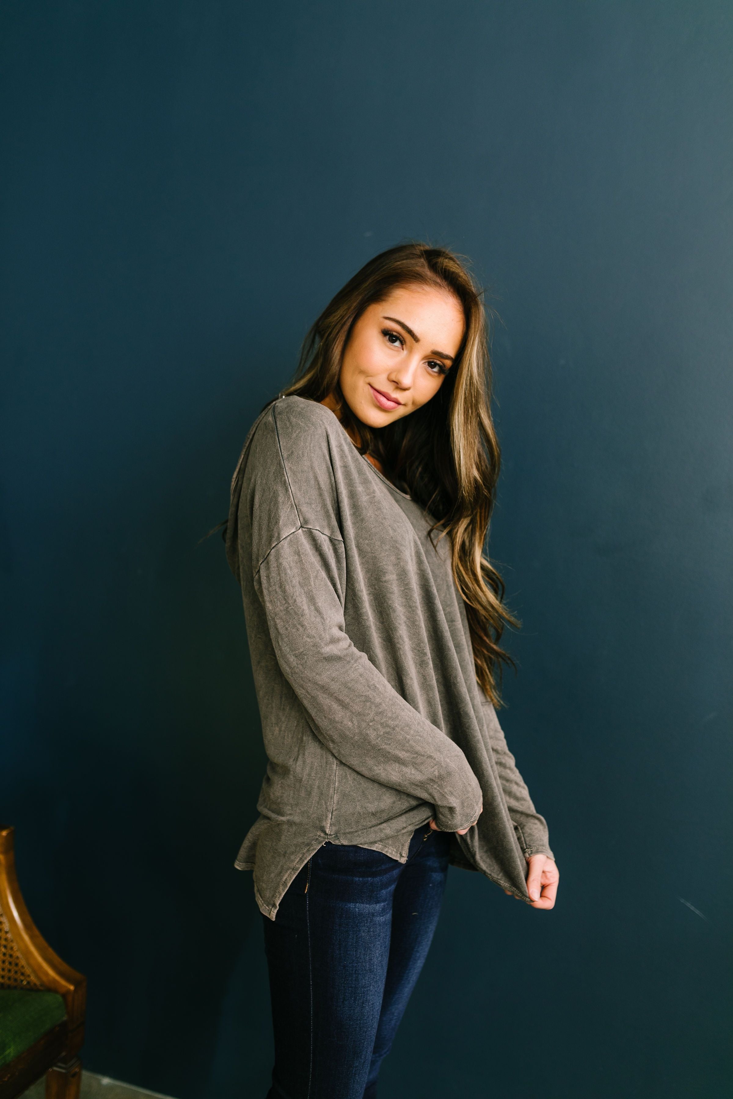 Mineral Washed Hoodie In Charcoal - ALL SALES FINAL