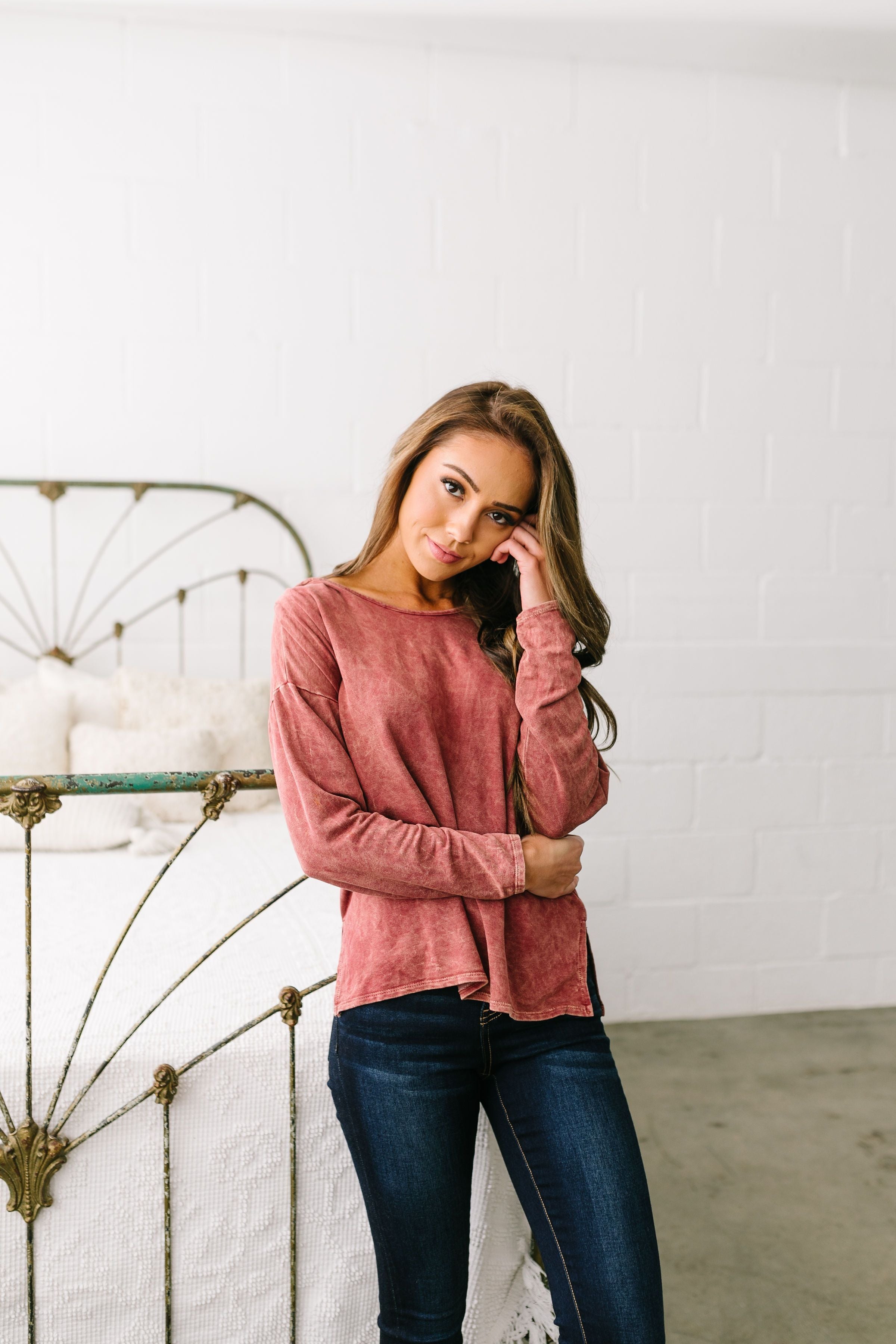 Mineral Washed Hoodie In Rust - ALL SALES FINAL