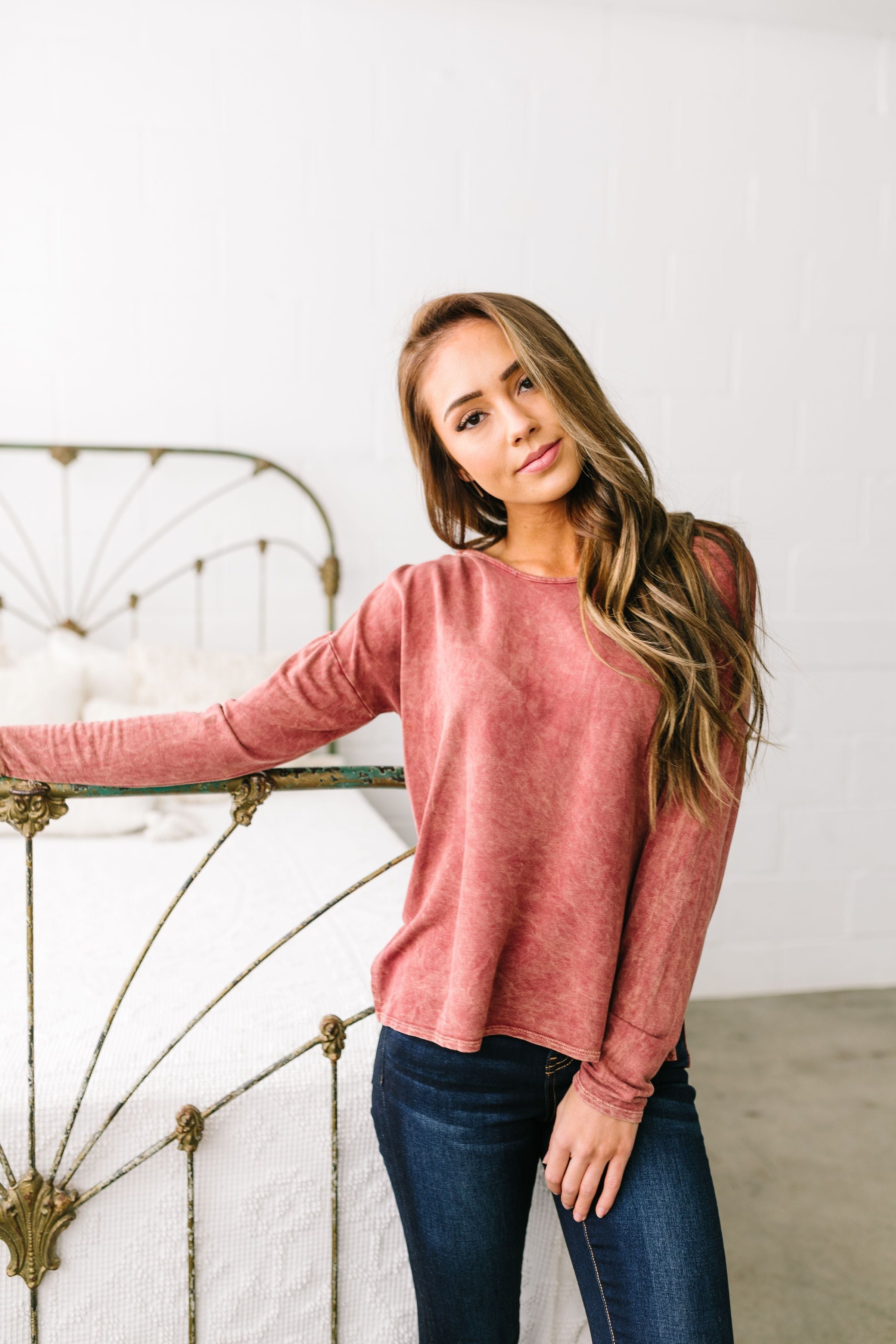 Mineral Washed Hoodie In Rust - ALL SALES FINAL