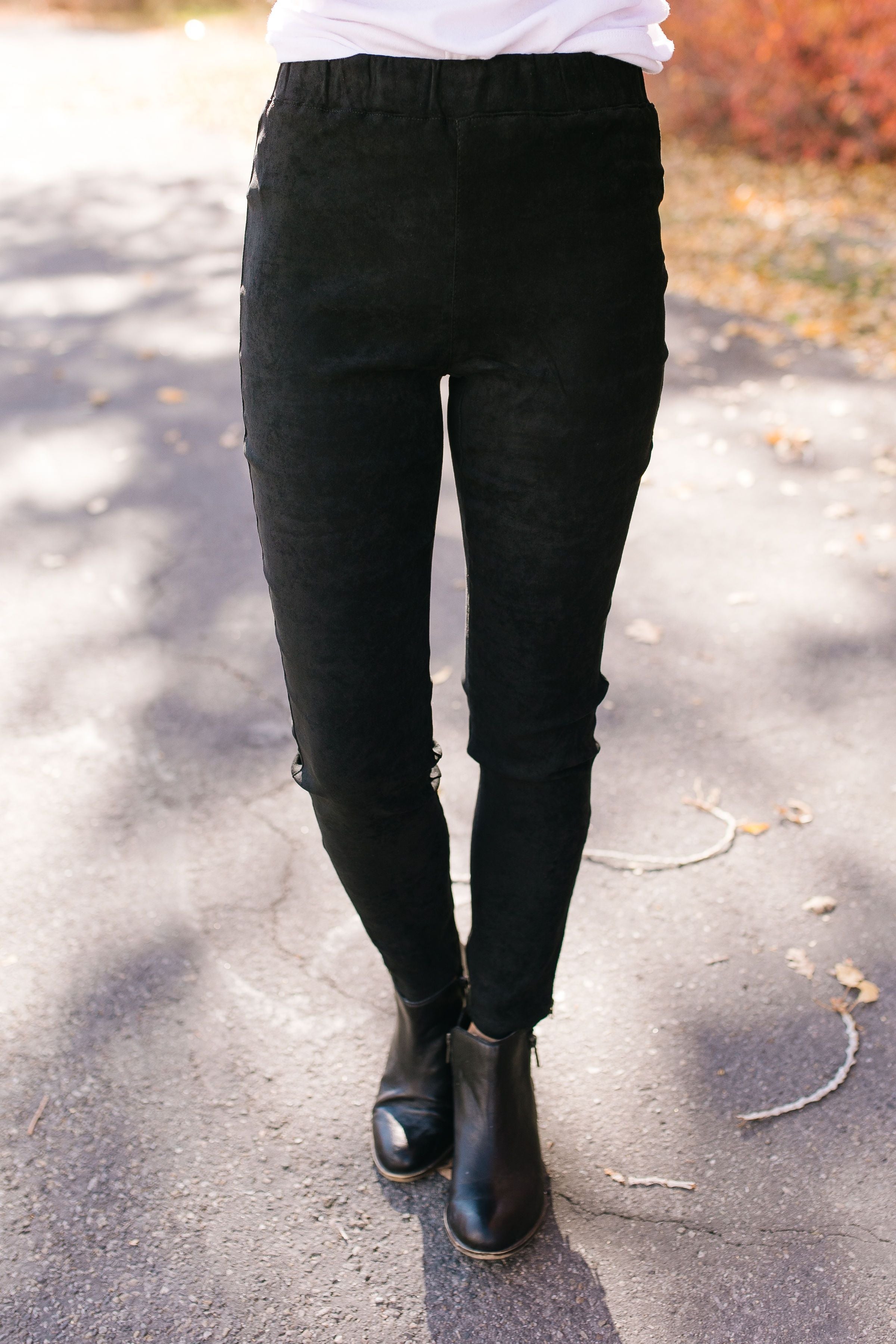 Miraculous Microsuede Leggings In Black - ALL SALES FINAL