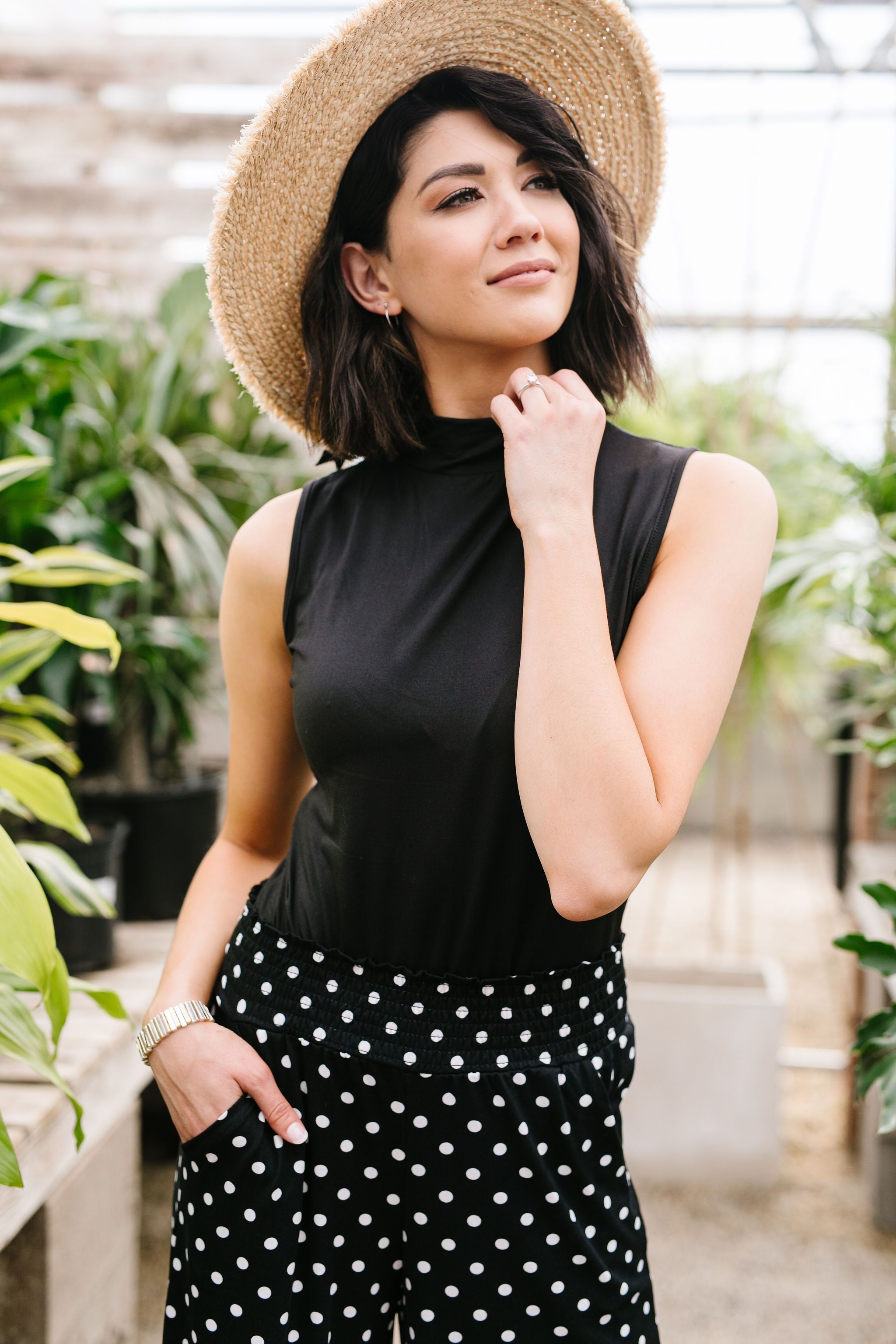 Mock Neck Sleeveless Top