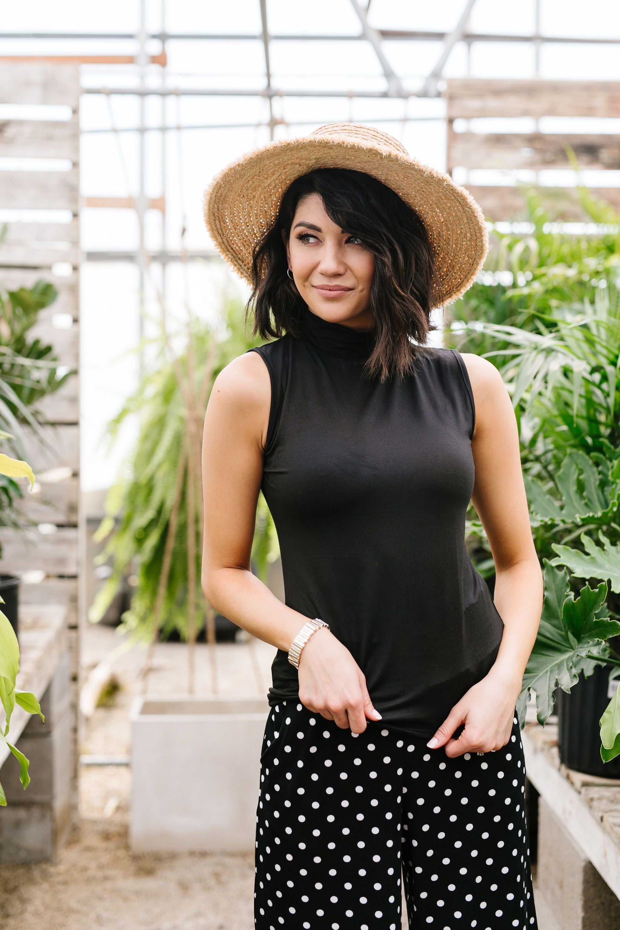 Mock Neck Sleeveless Top