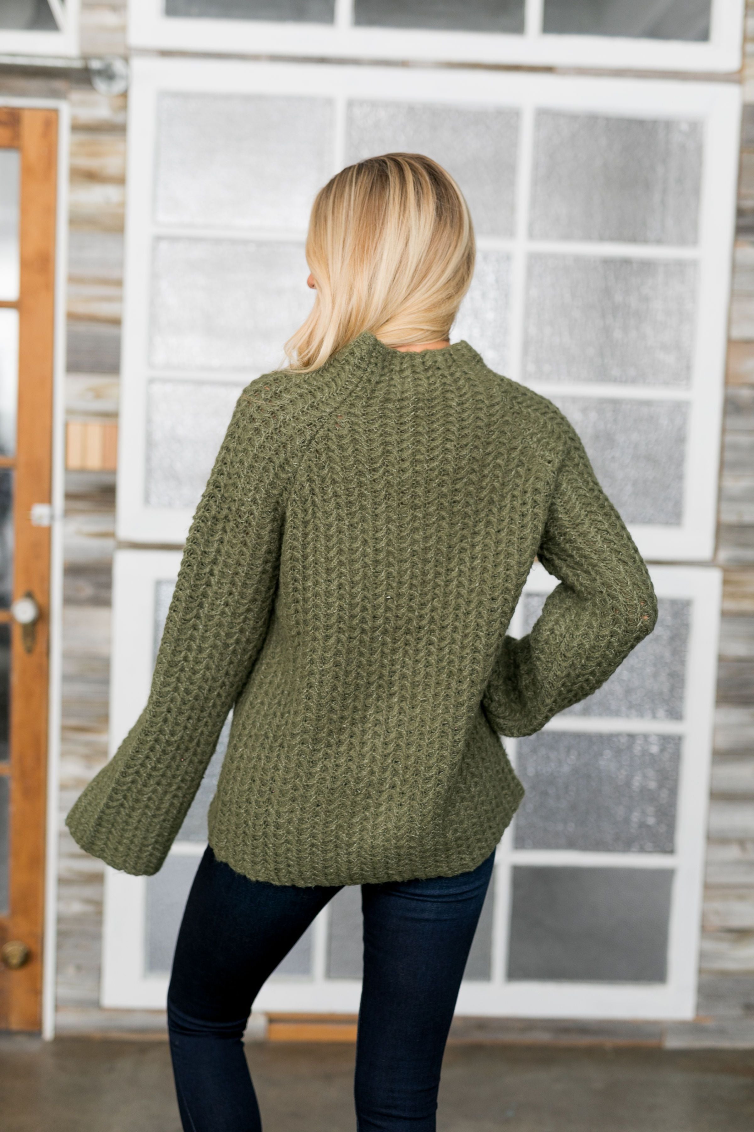 Mock Neck Two Toned Sweater