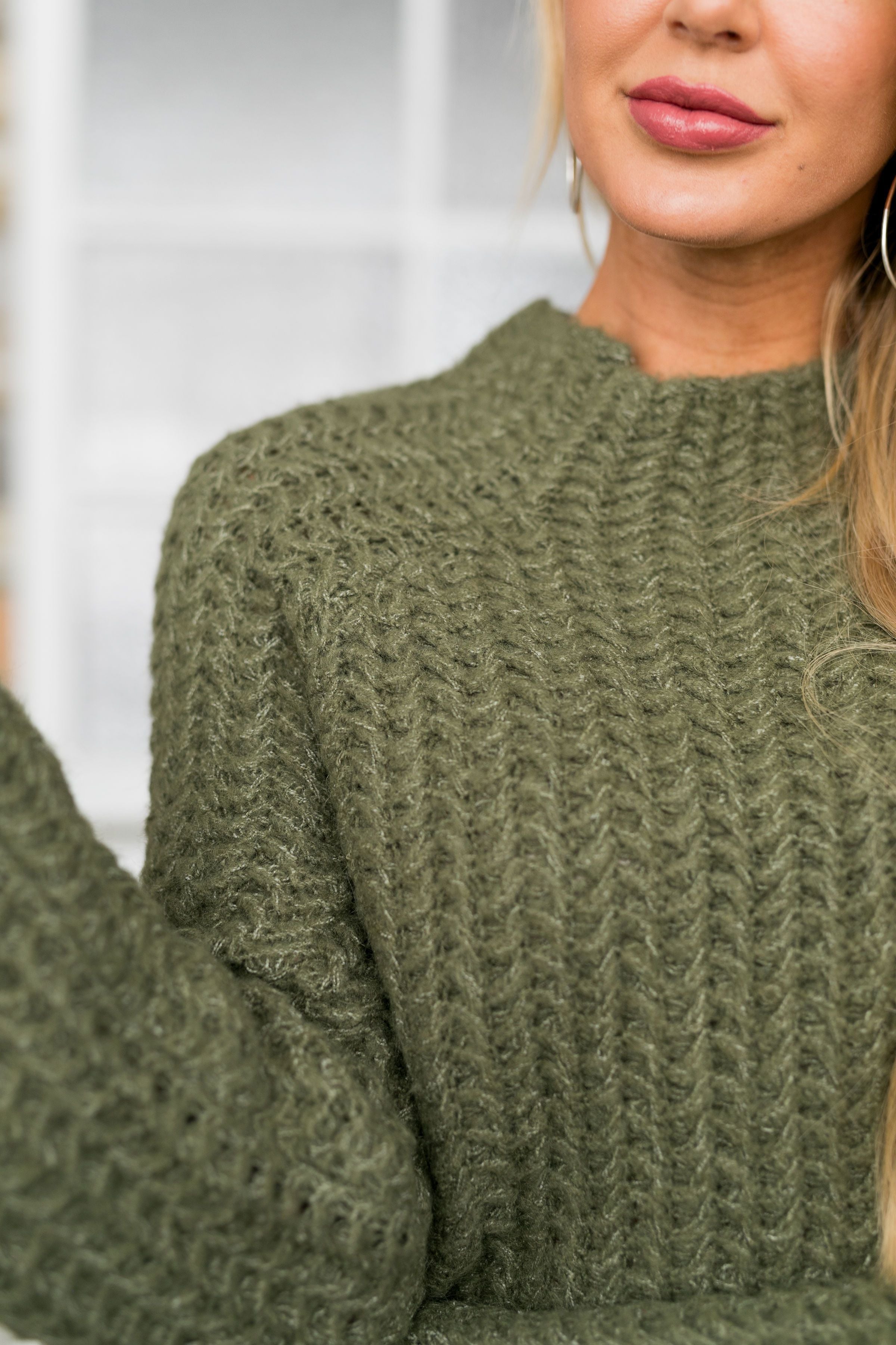 Mock Neck Two Toned Sweater