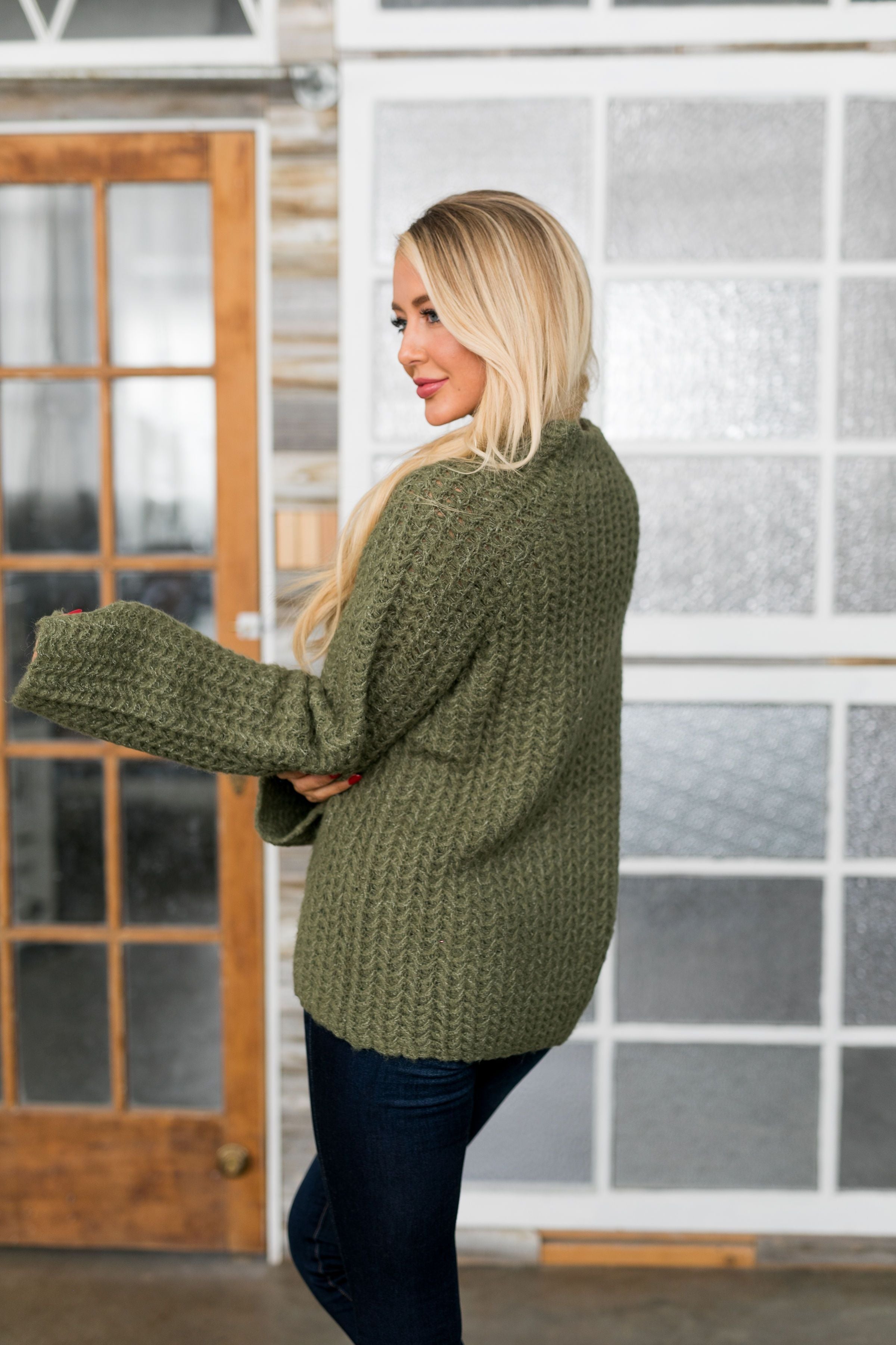 Mock Neck Two Toned Sweater