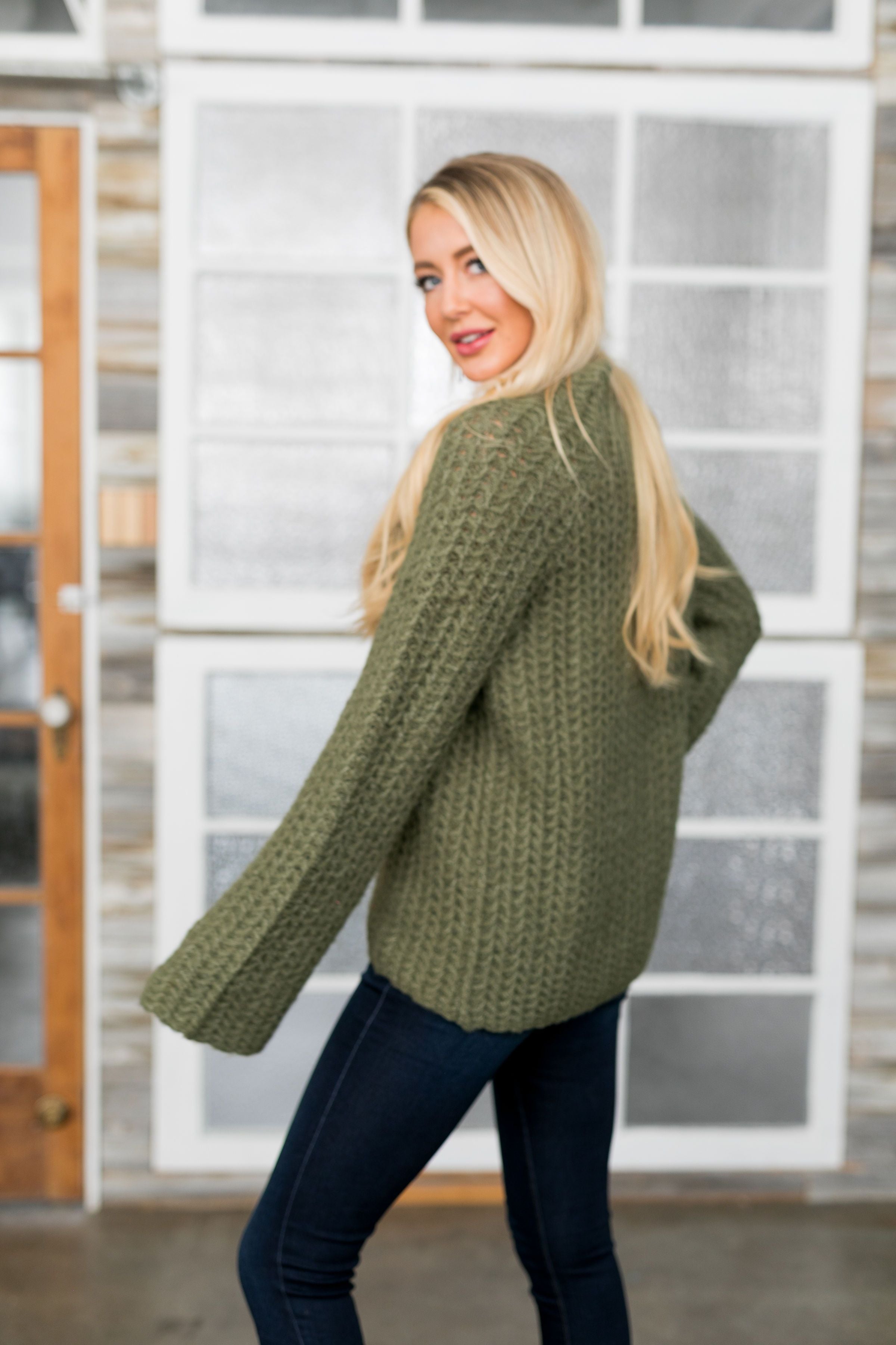 Mock Neck Two Toned Sweater