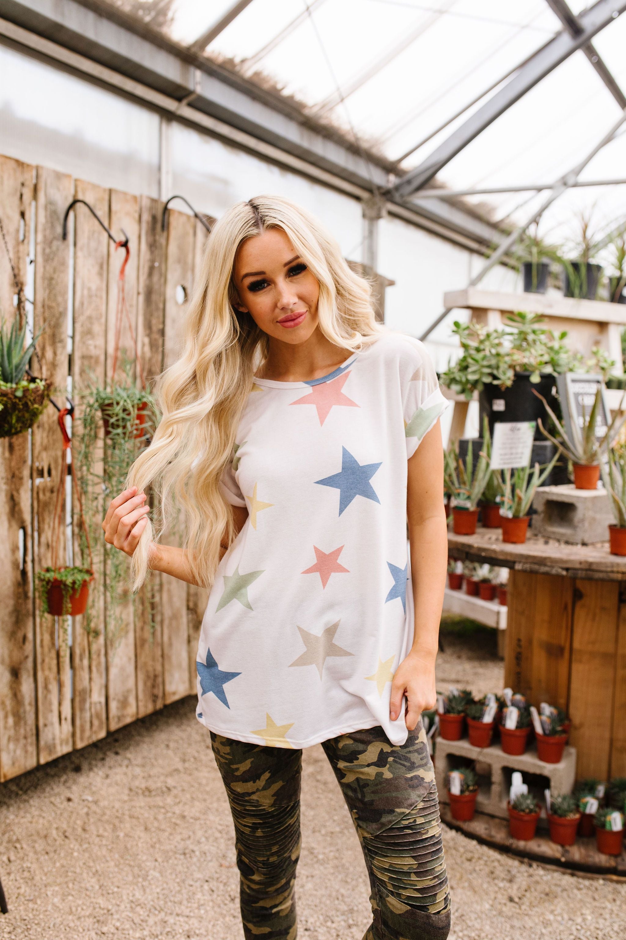 Multi-Colored Star Top