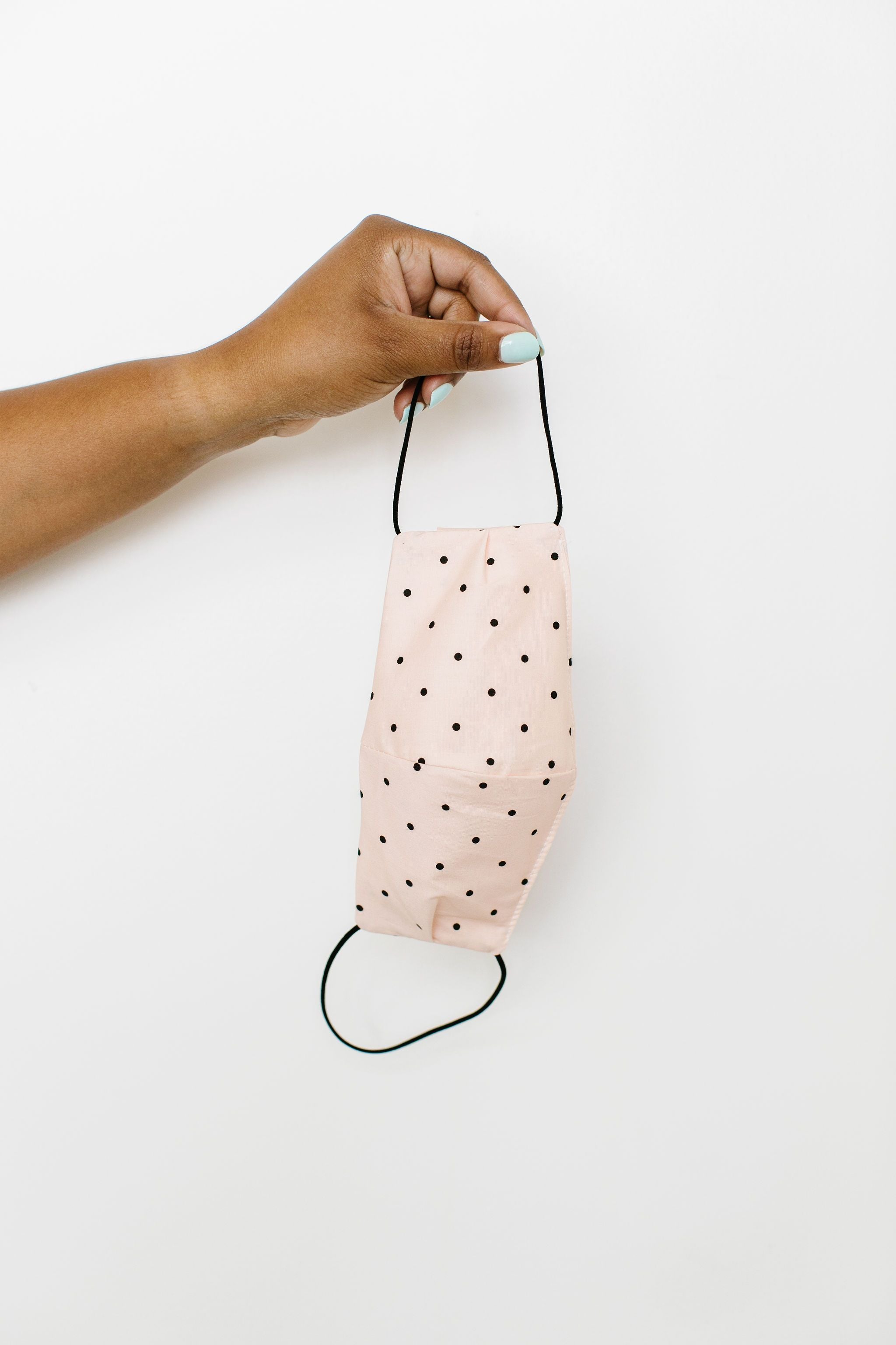 Mum's The Word Face Cover In Blush Polka Dots With Replaceable Filter