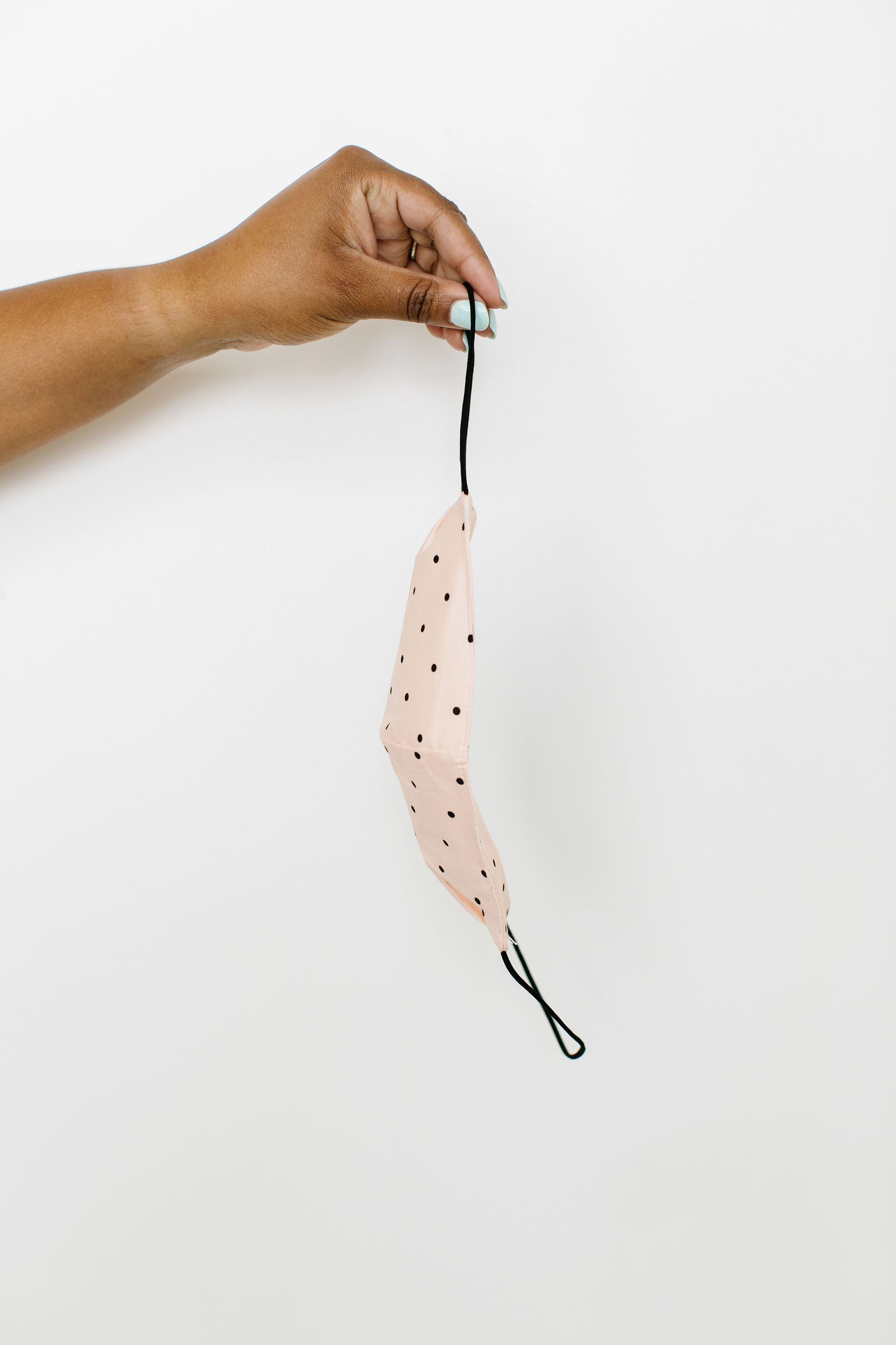 Mum's The Word Face Cover In Blush Polka Dots With Replaceable Filter