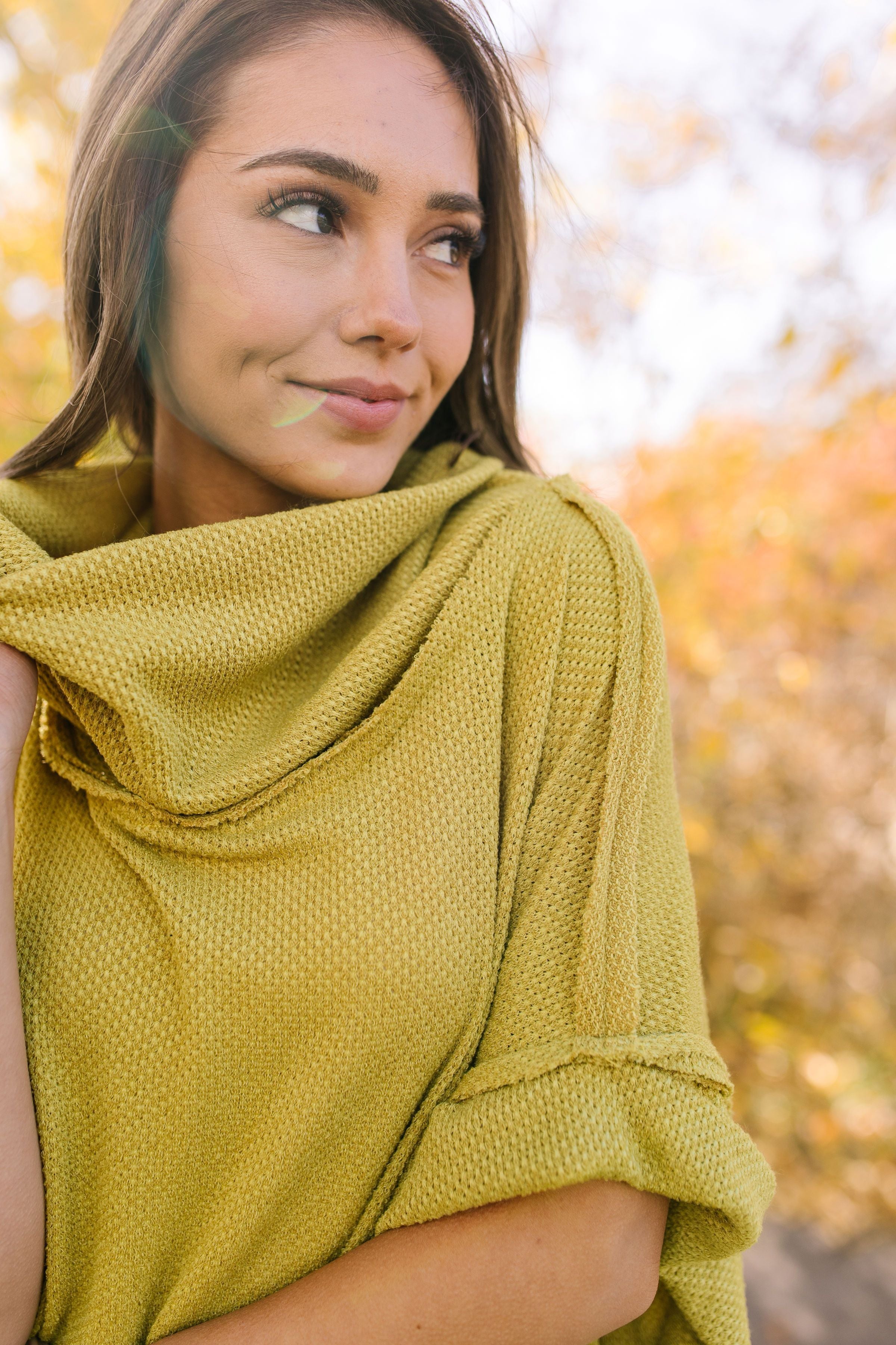 Must Have Cowl Neck Pullover In Mustard - ALL SALES FINAL