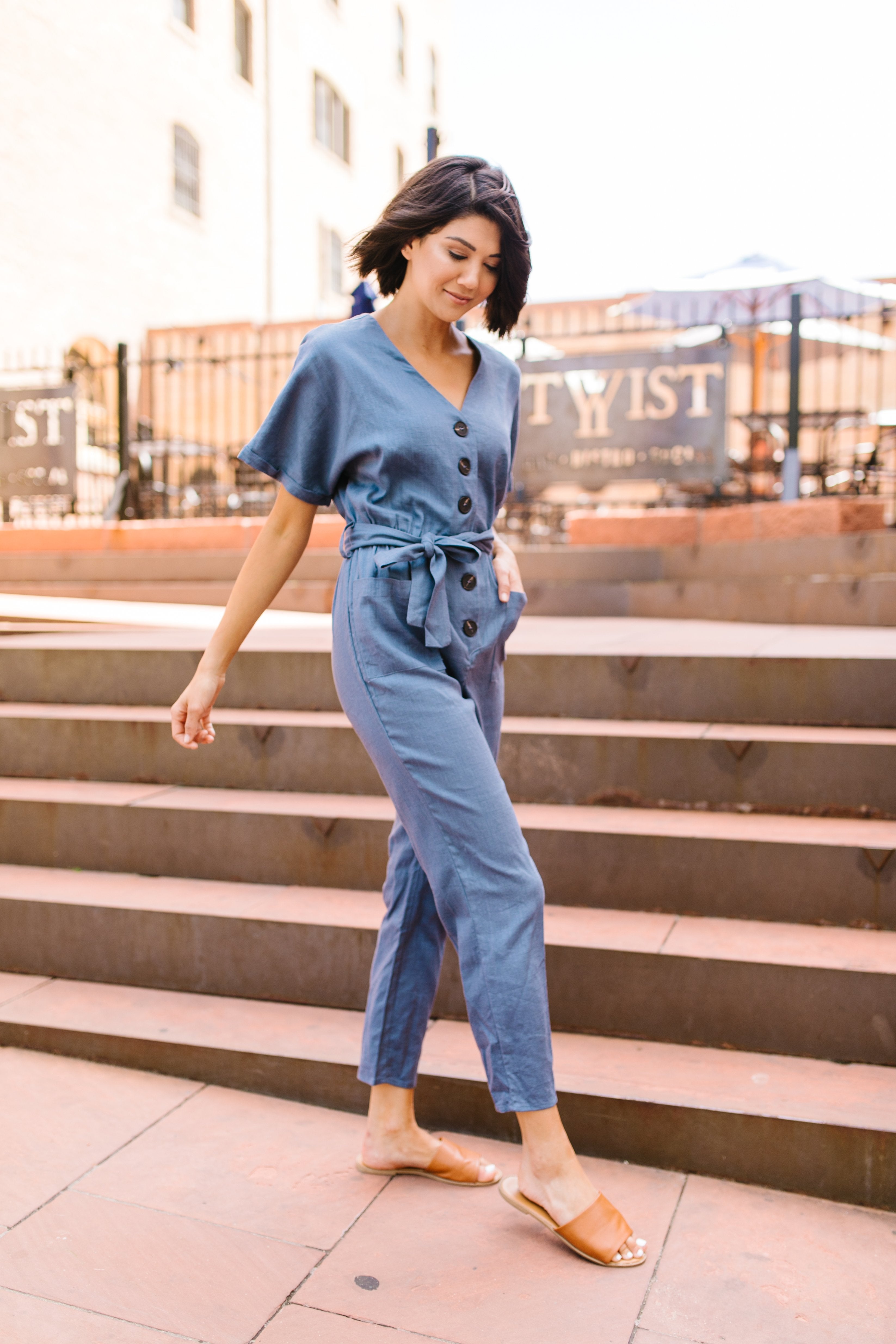 Newport Beach Button-Down Jumpsuit