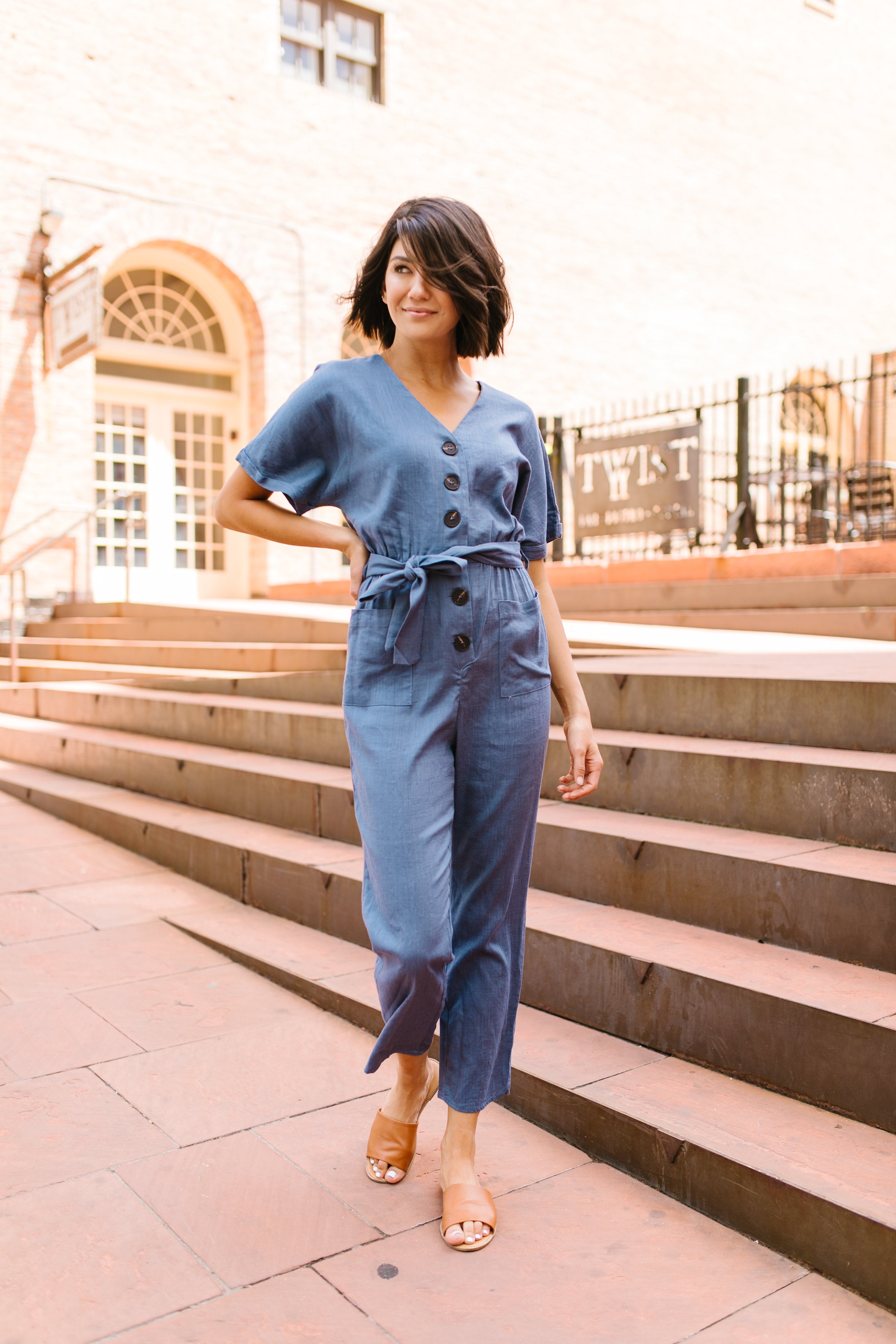 Newport Beach Button-Down Jumpsuit