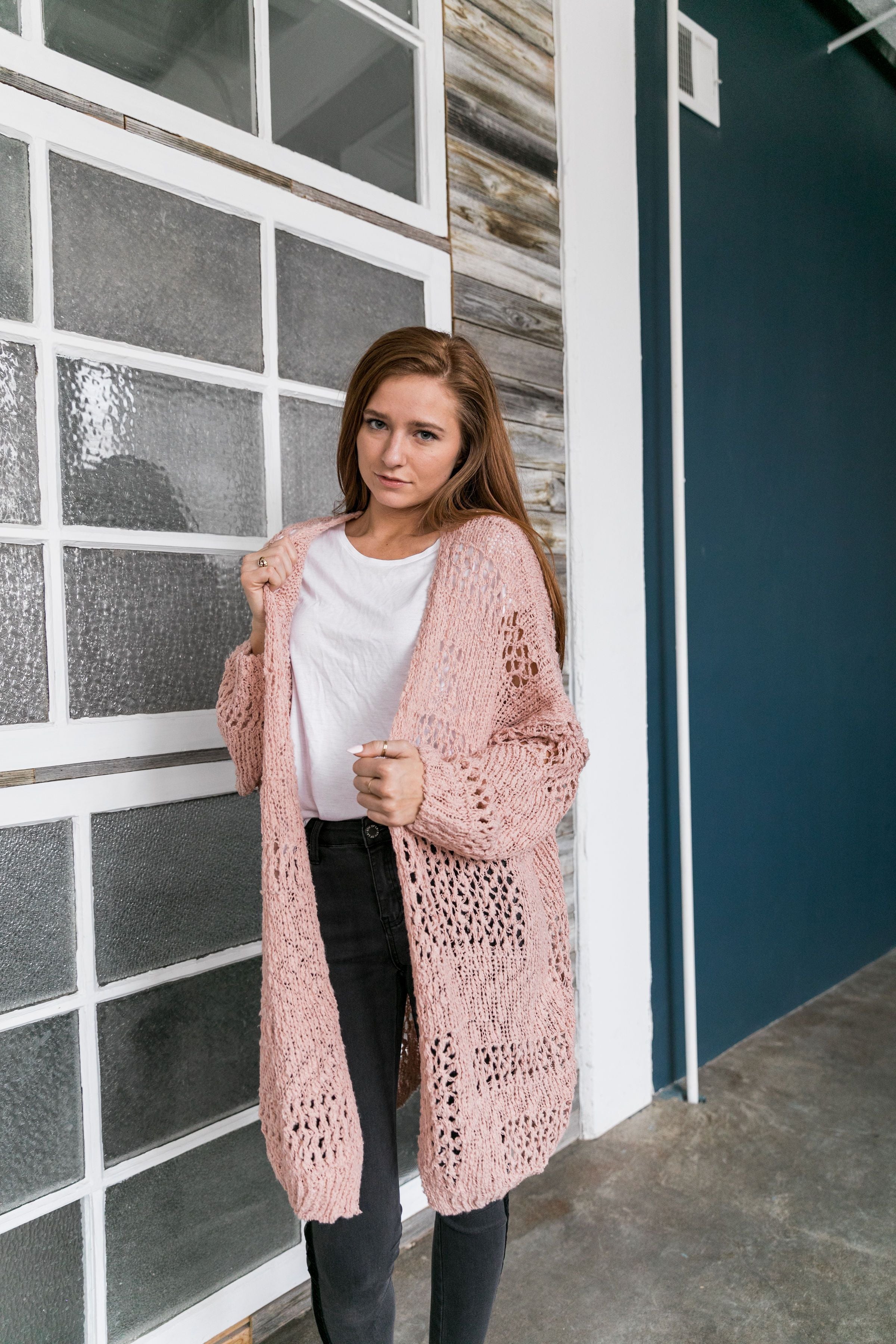 Nostalgic Knit Cardigan In Blush