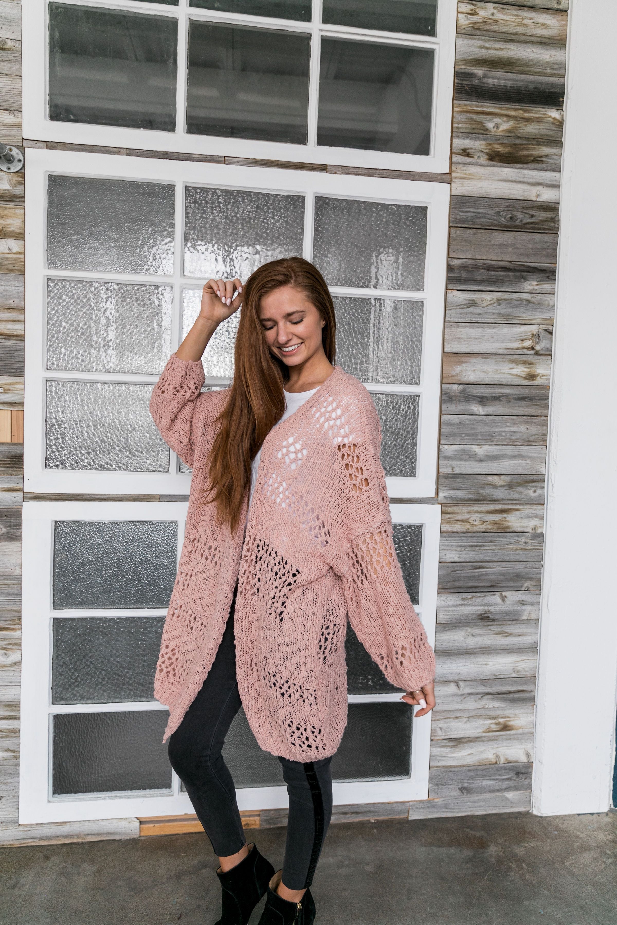 Nostalgic Knit Cardigan In Blush