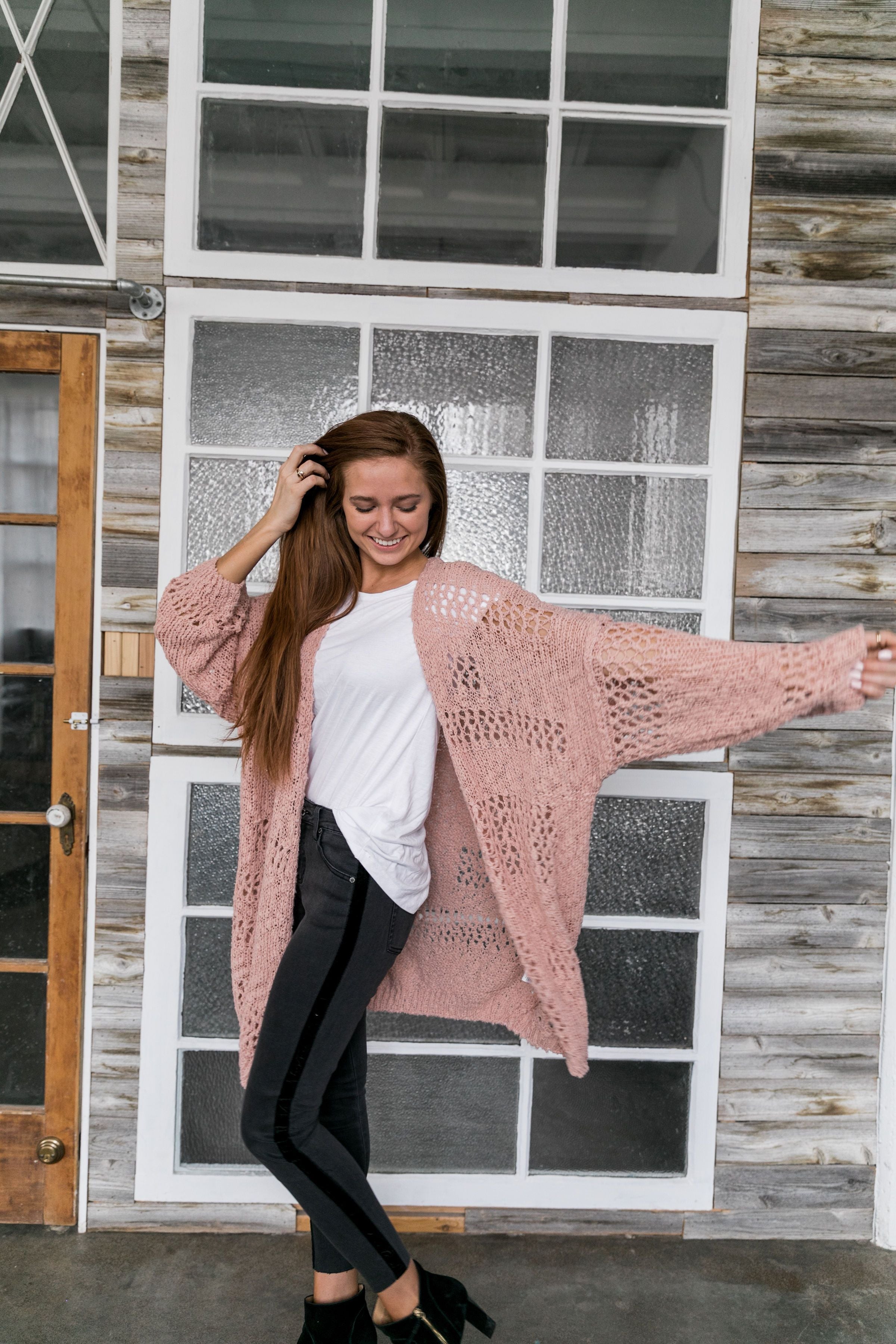 Nostalgic Knit Cardigan In Blush