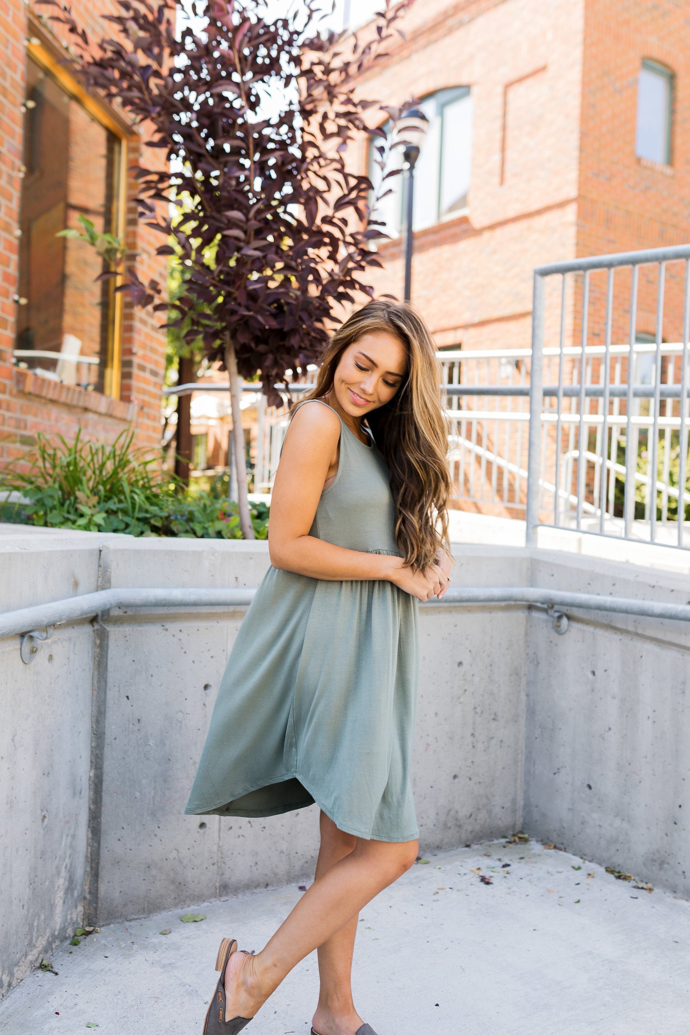 Olive Tank Midi Dress