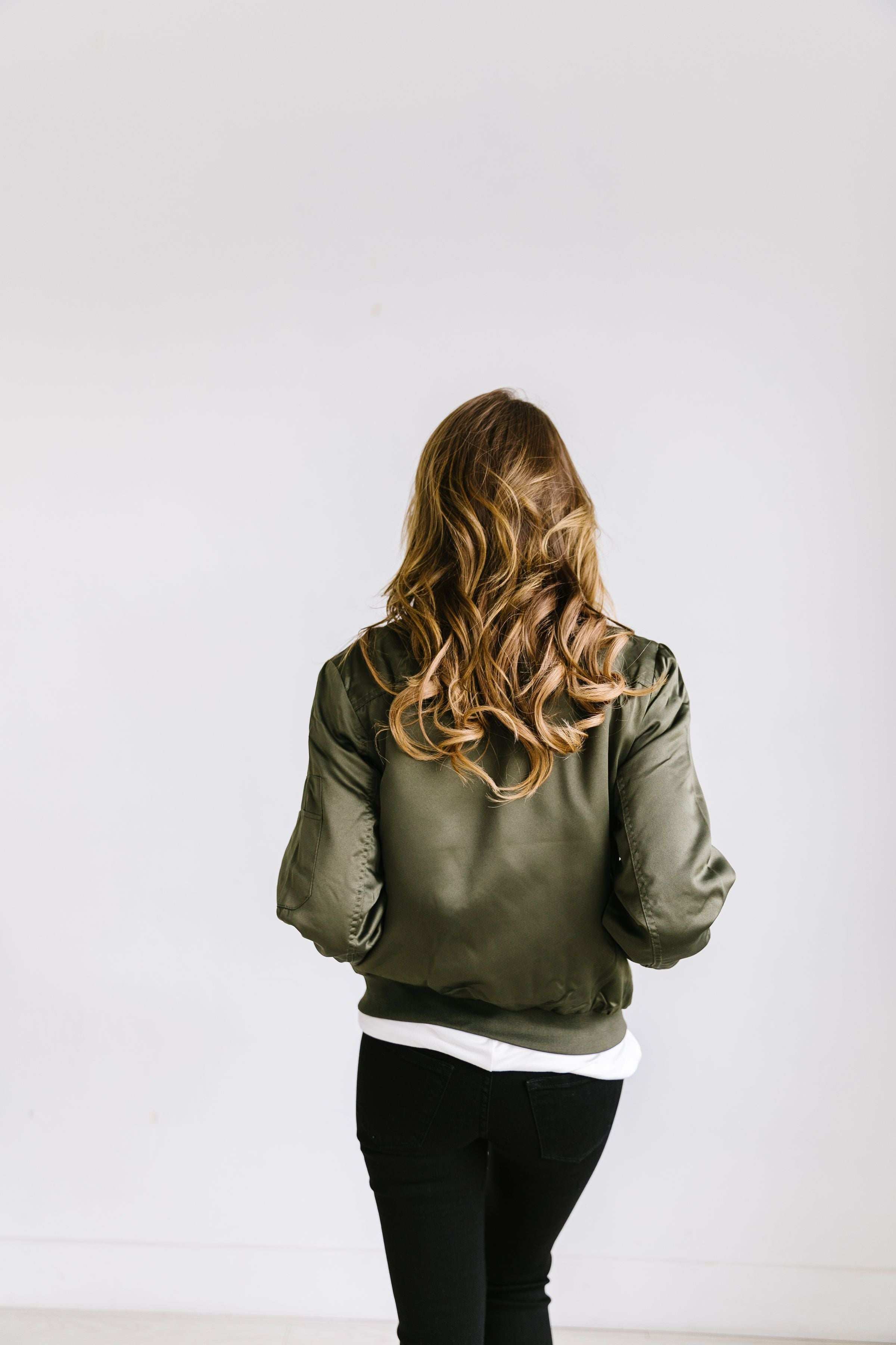 Olivia Olive Green Bomber - ALL SALES FINAL