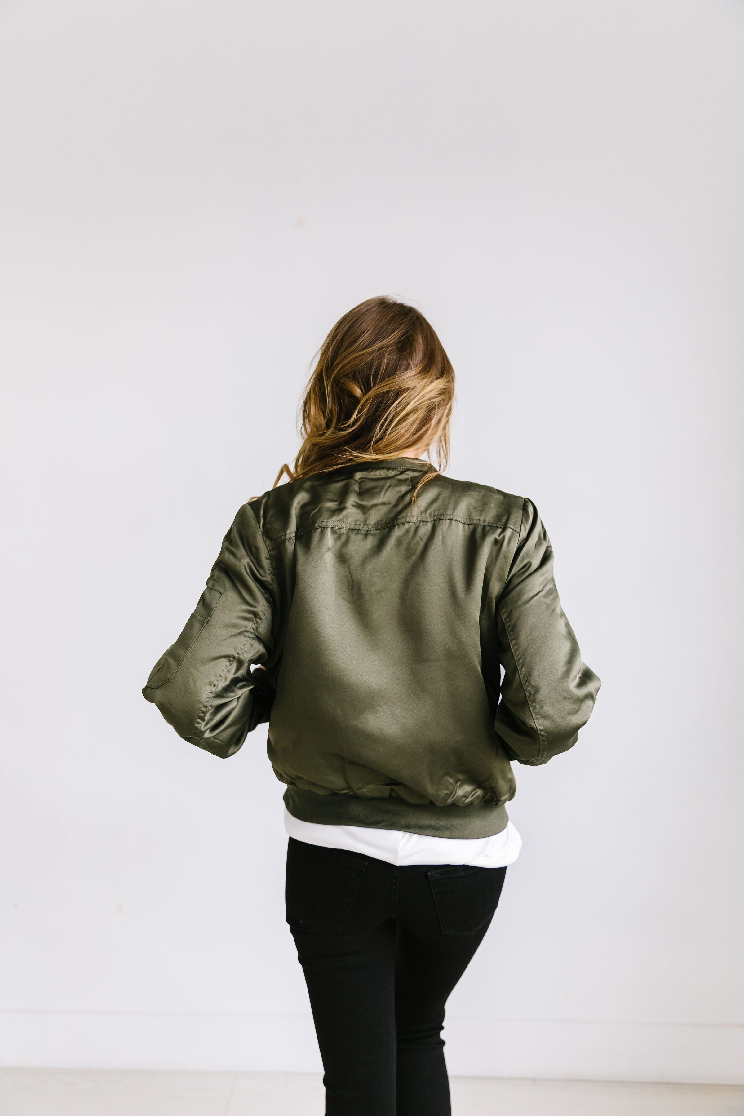 Olivia Olive Green Bomber - ALL SALES FINAL