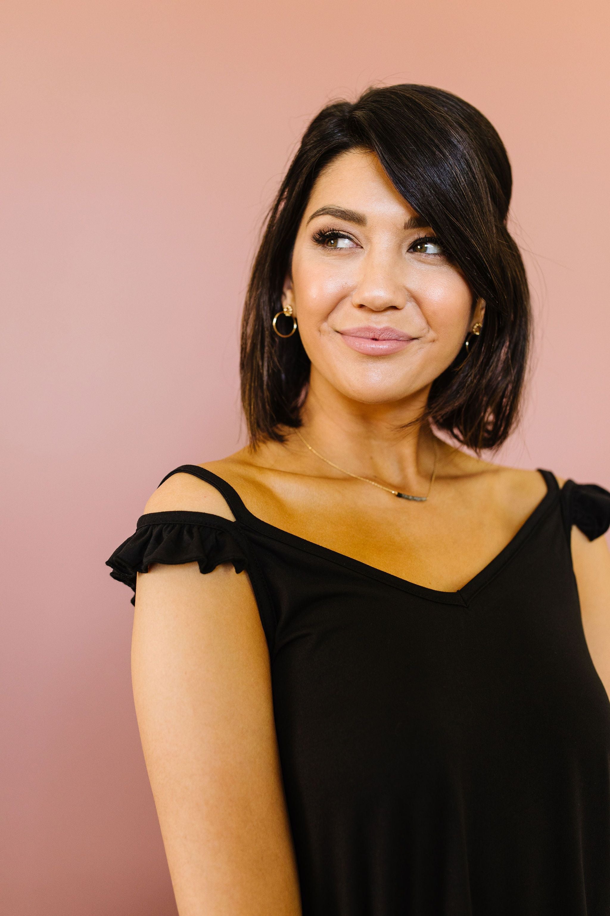 On Fire Cold Shoulder Top In Black