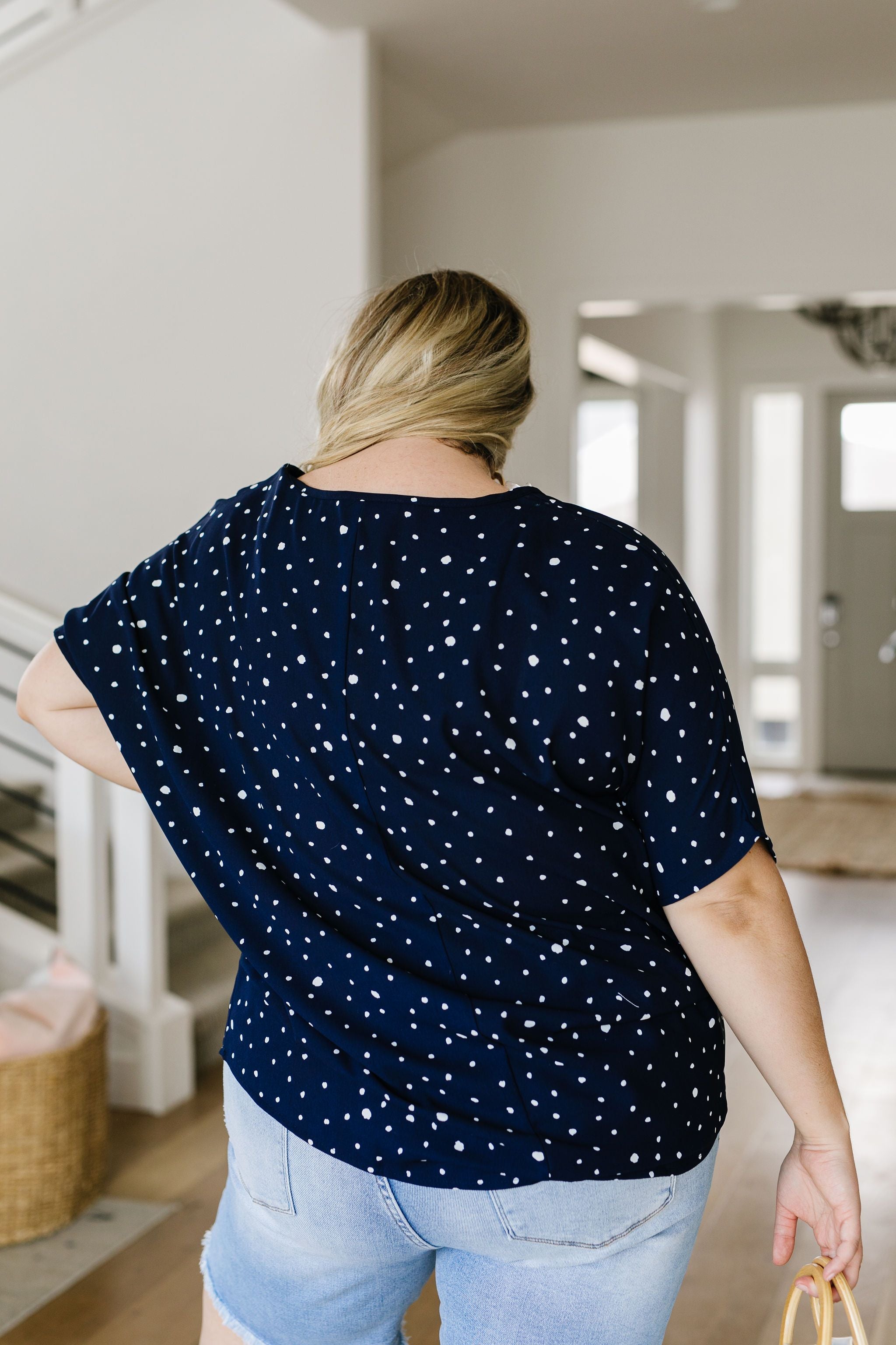 On The Dot Blouse In Navy