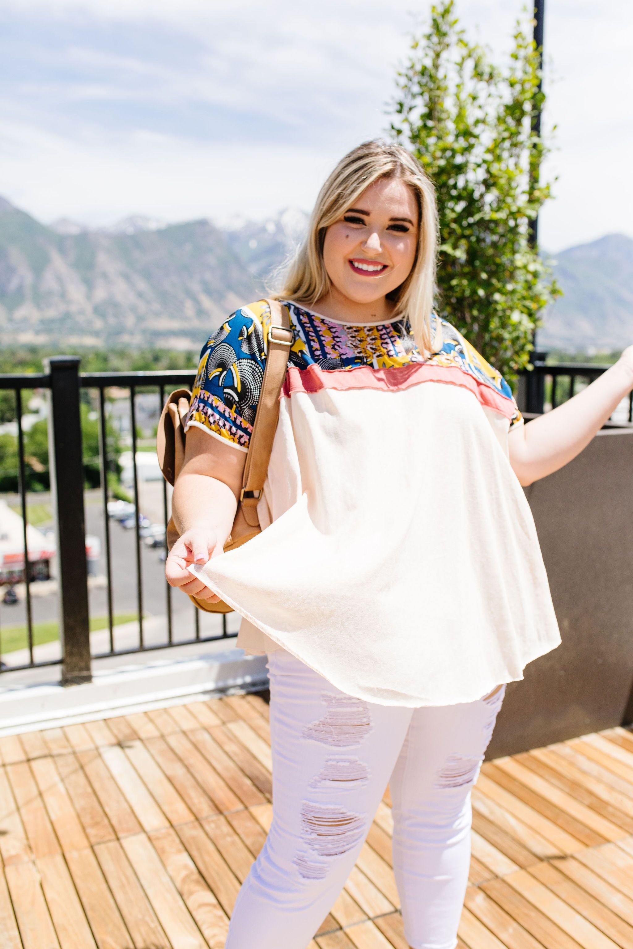 Out Of The Boxy Top In Cream