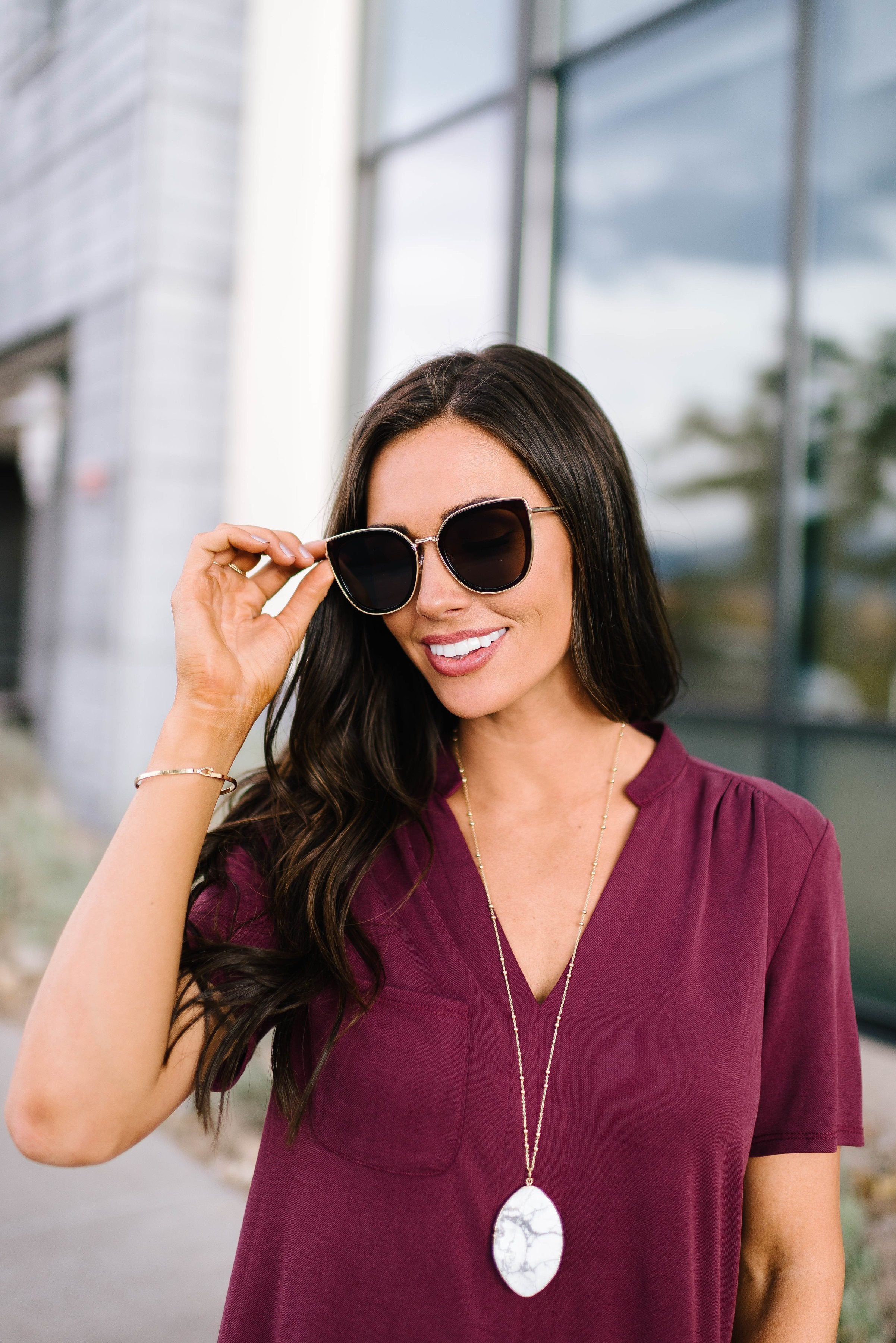 Oval White Stone Necklace