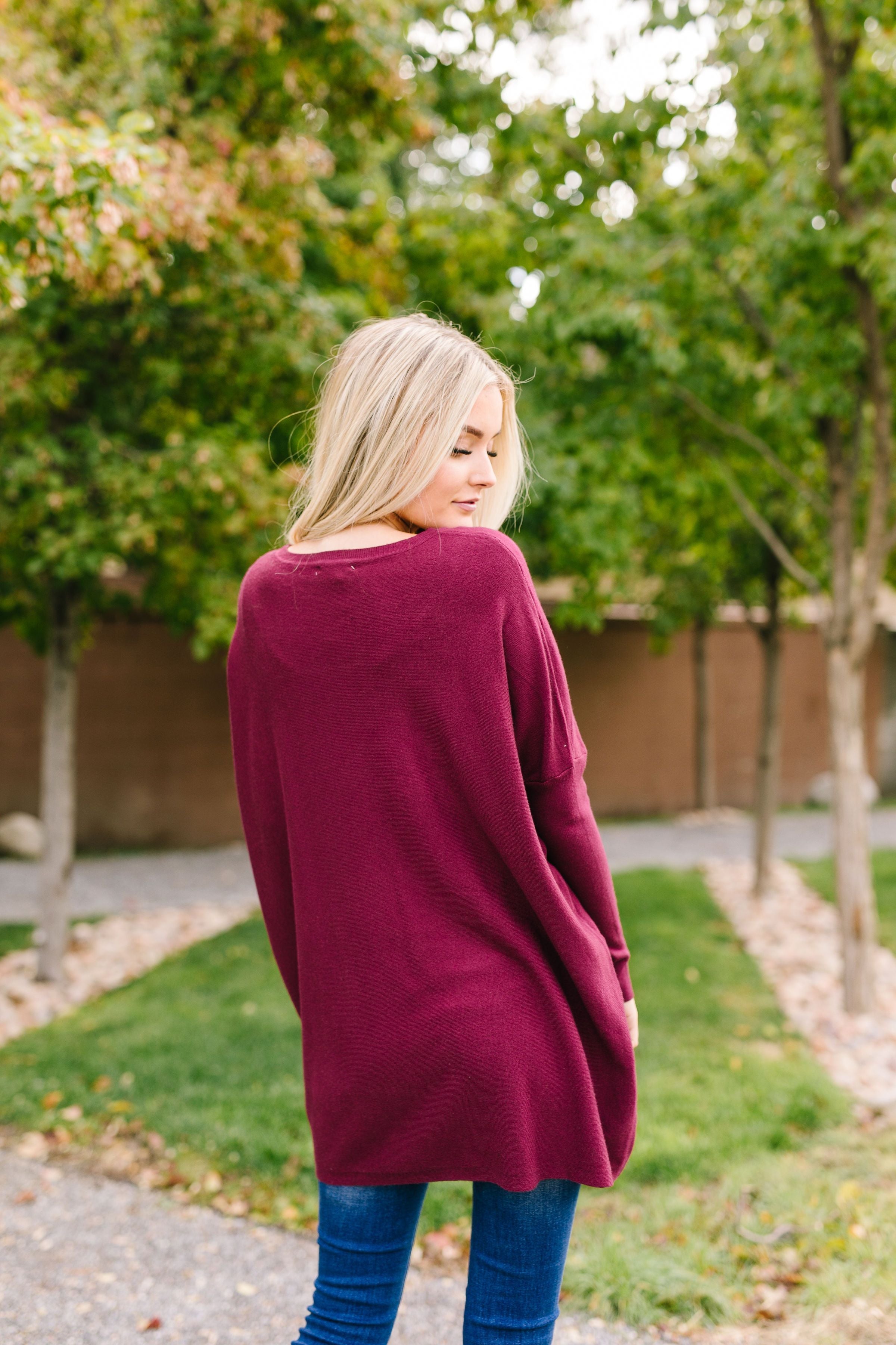 Oversized And Underrated Sweater In Wine