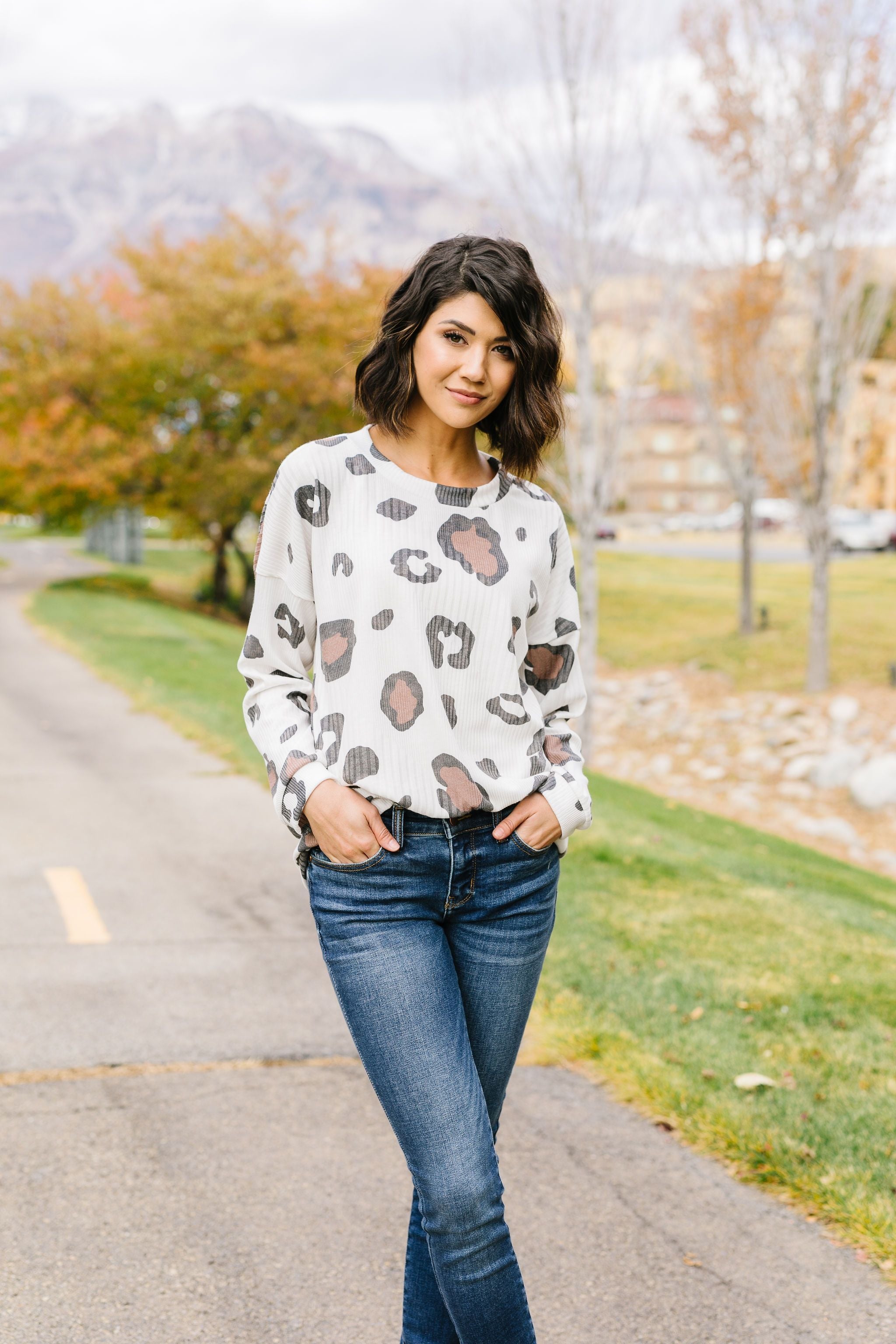Oversized Animal Print Top