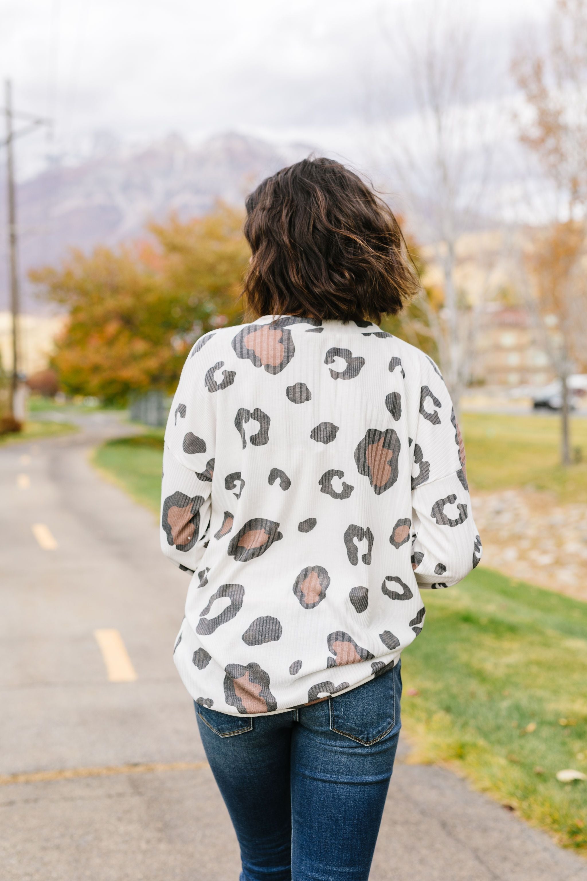 Oversized Animal Print Top