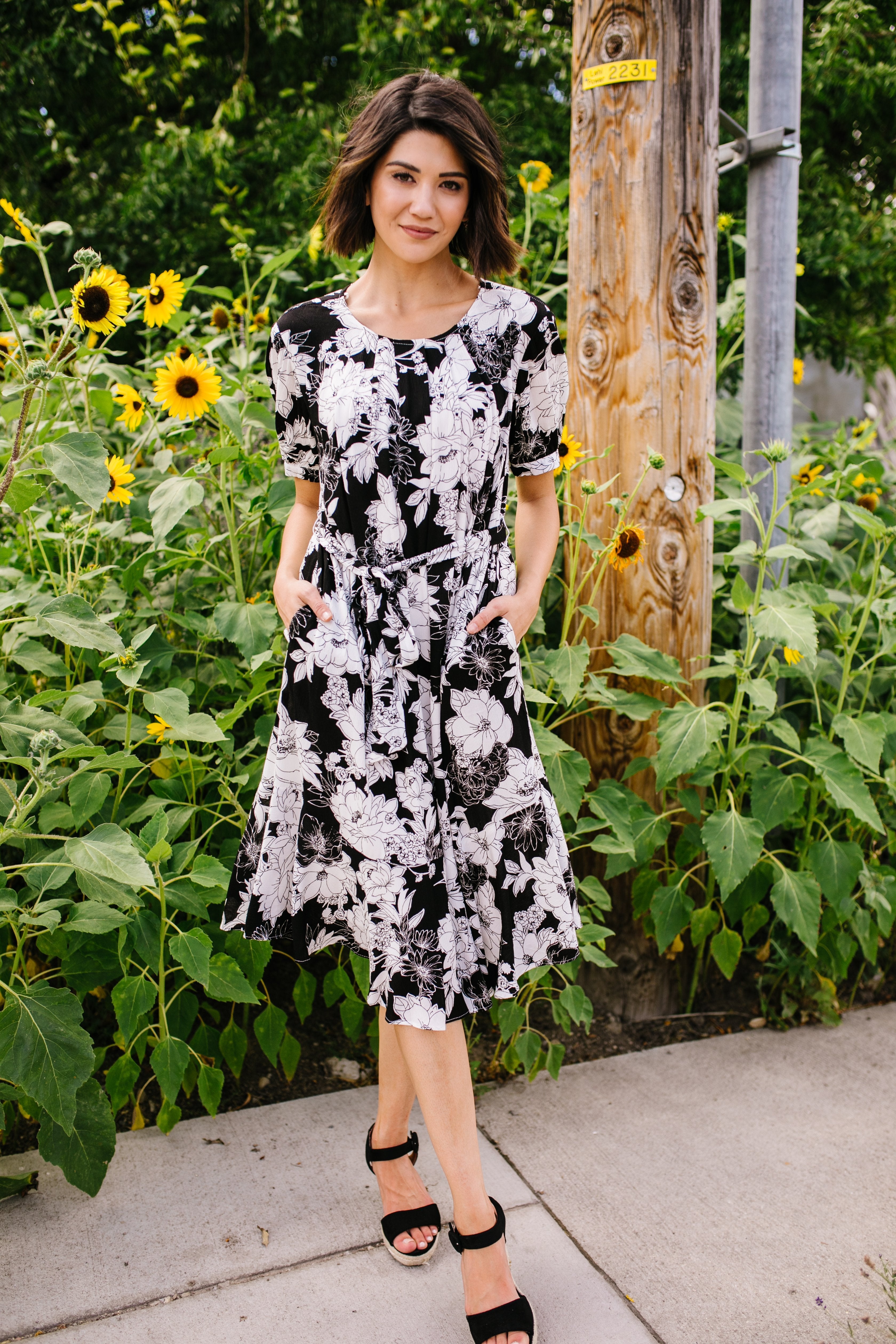 Passion Flower Black Dress