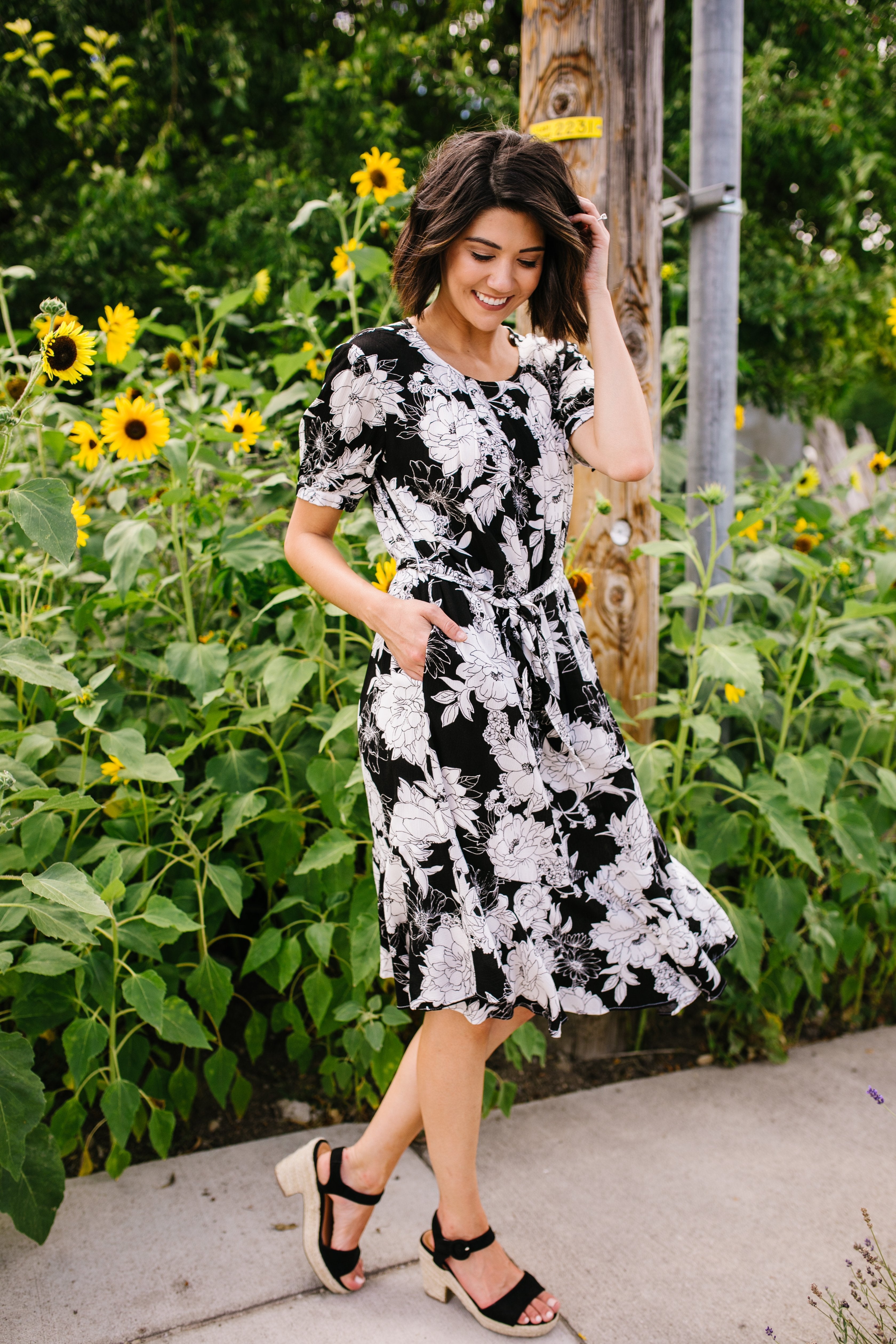 Passion Flower Black Dress