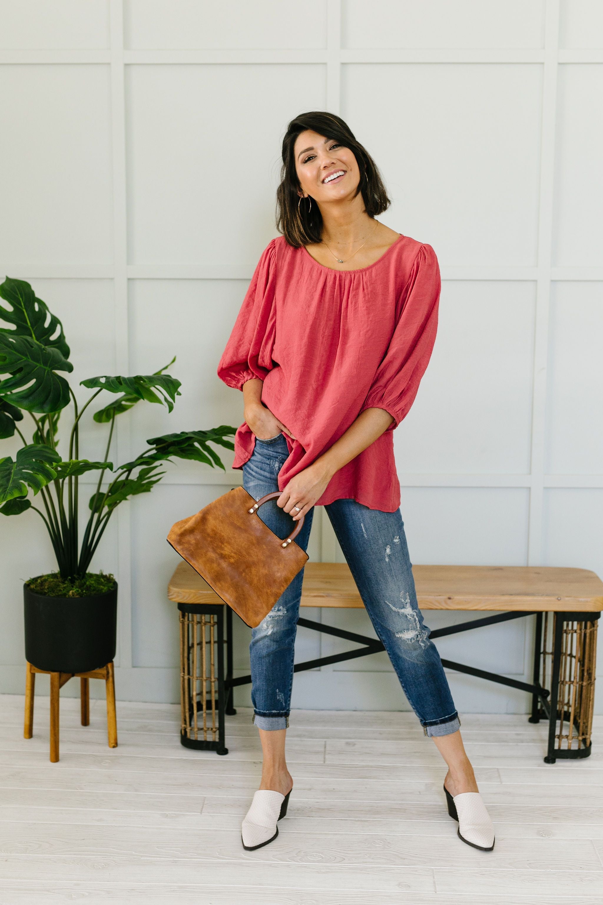 Persimmon Peasant Blouse