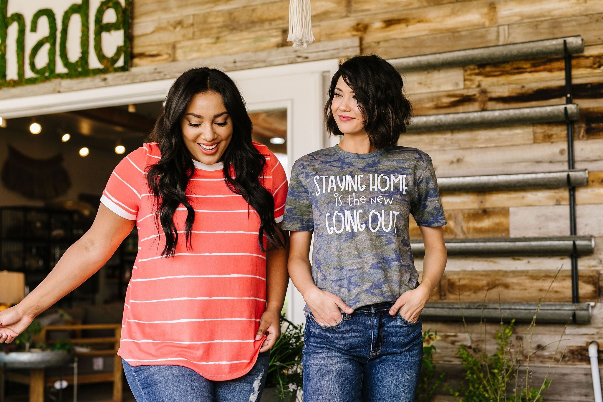 Play Day Coral Striped Top