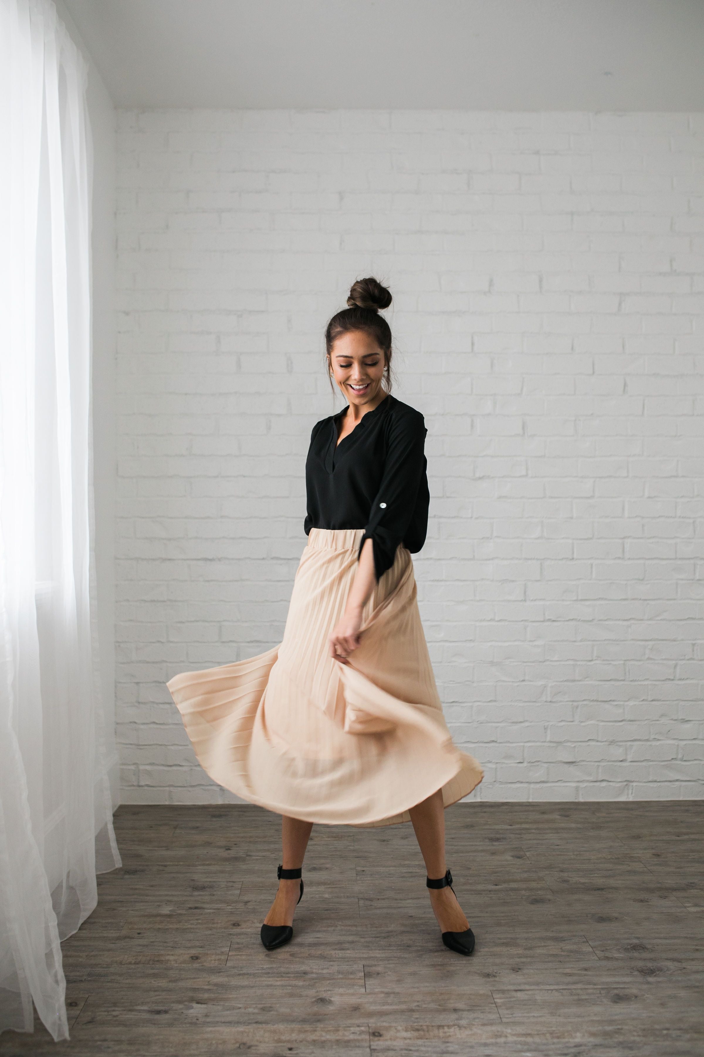 Pleated Chiffon Maxi Skirt - ALL SALES FINAL