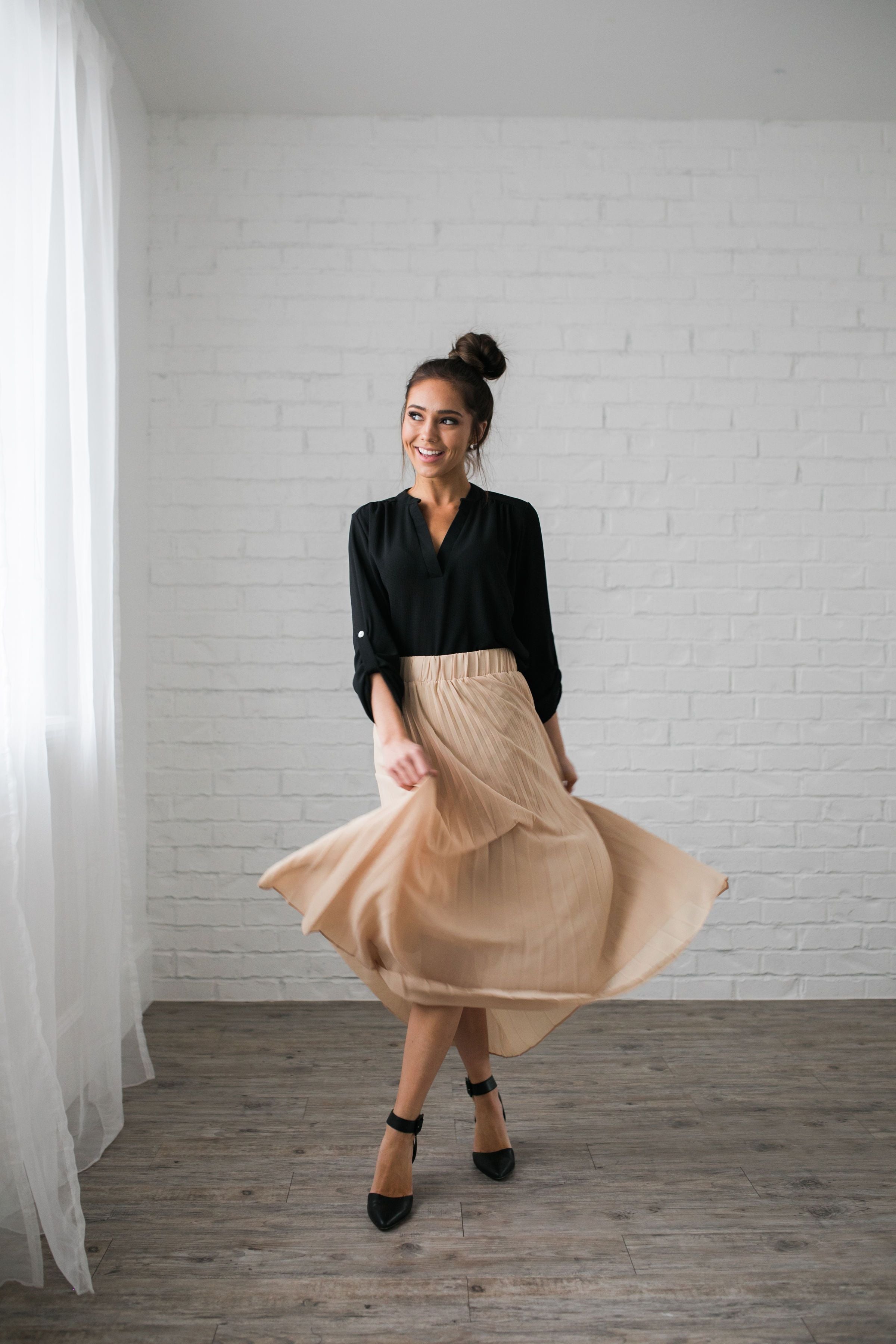 Pleated Chiffon Maxi Skirt - ALL SALES FINAL