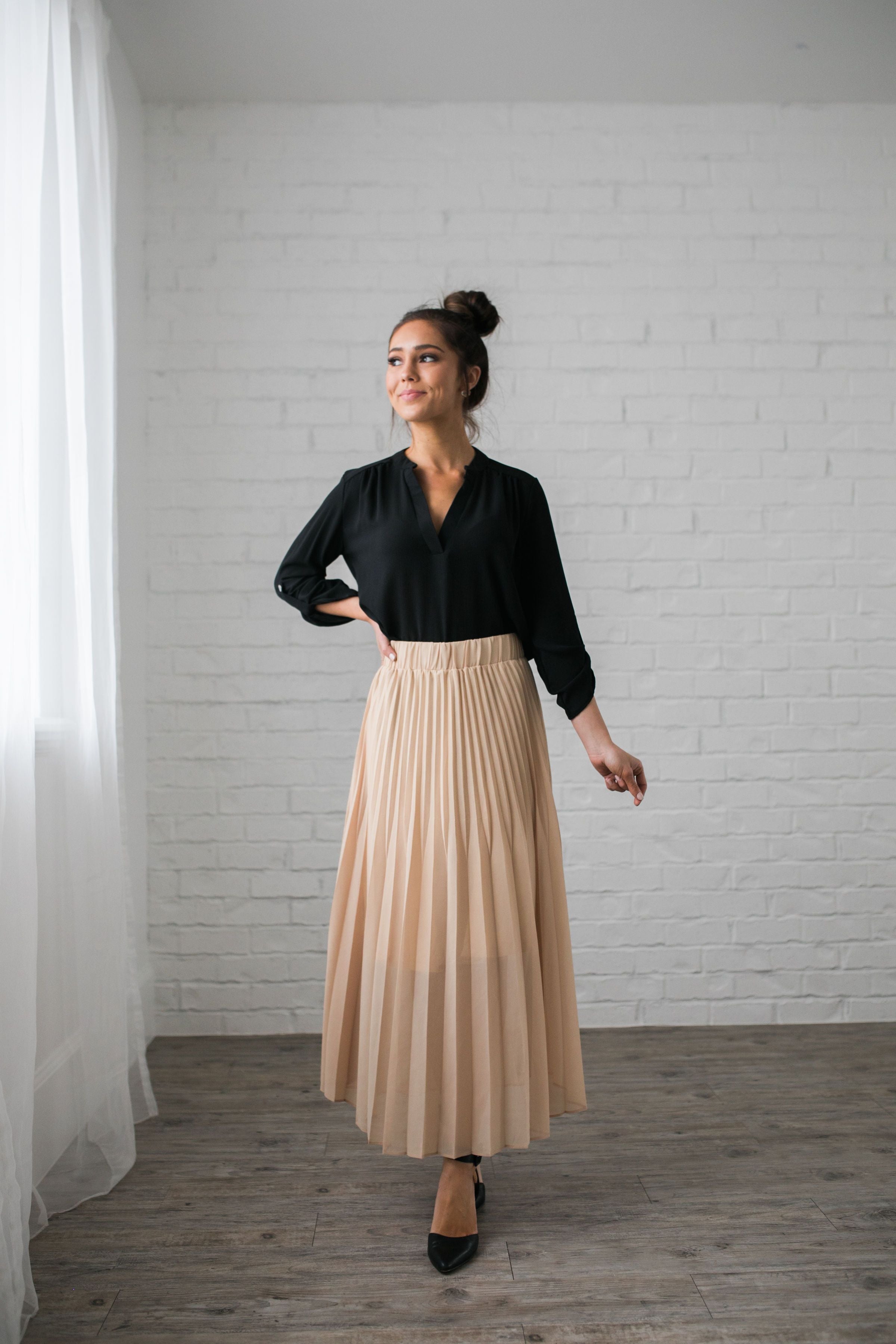 Pleated Chiffon Maxi Skirt - ALL SALES FINAL