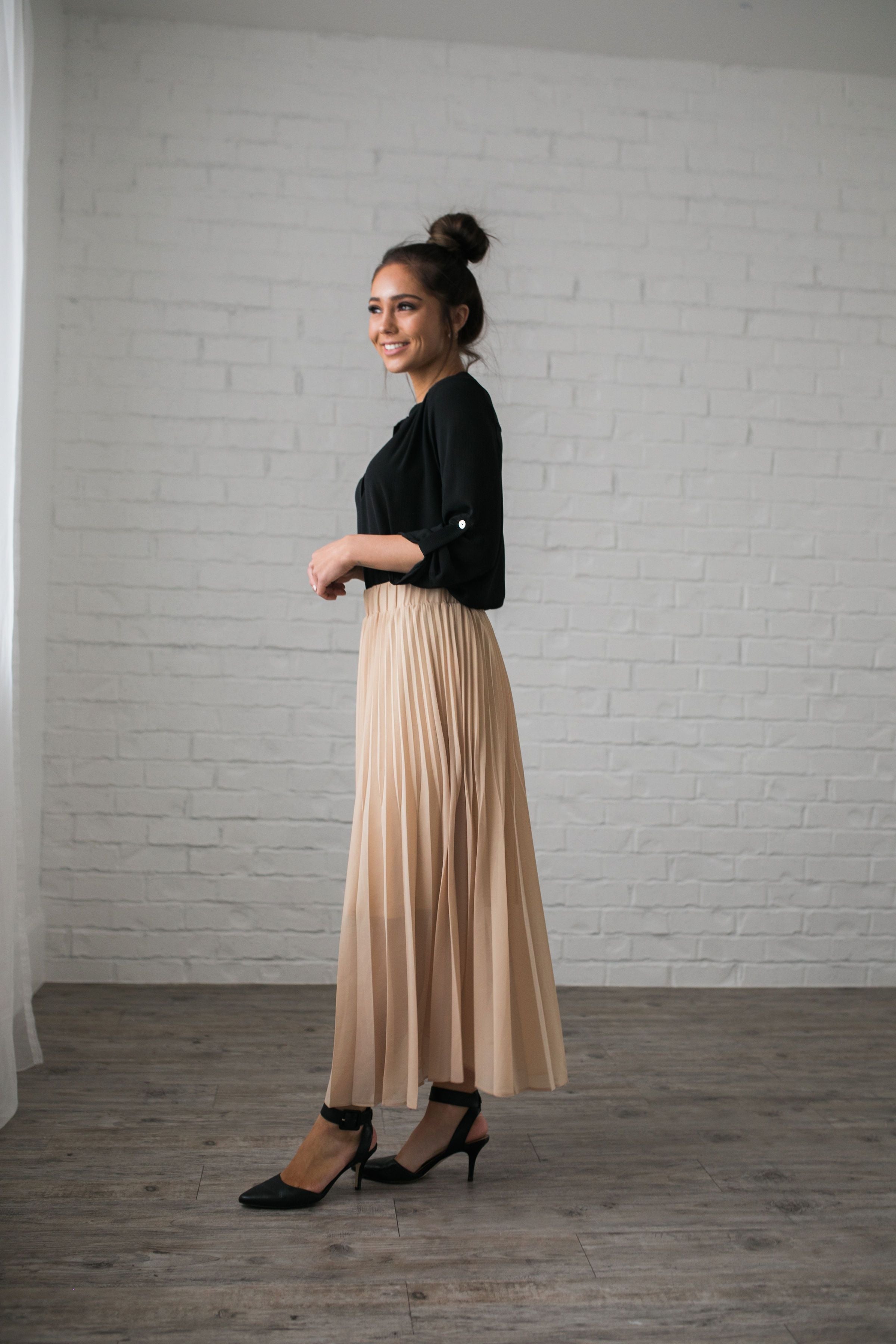 Pleated Chiffon Maxi Skirt - ALL SALES FINAL