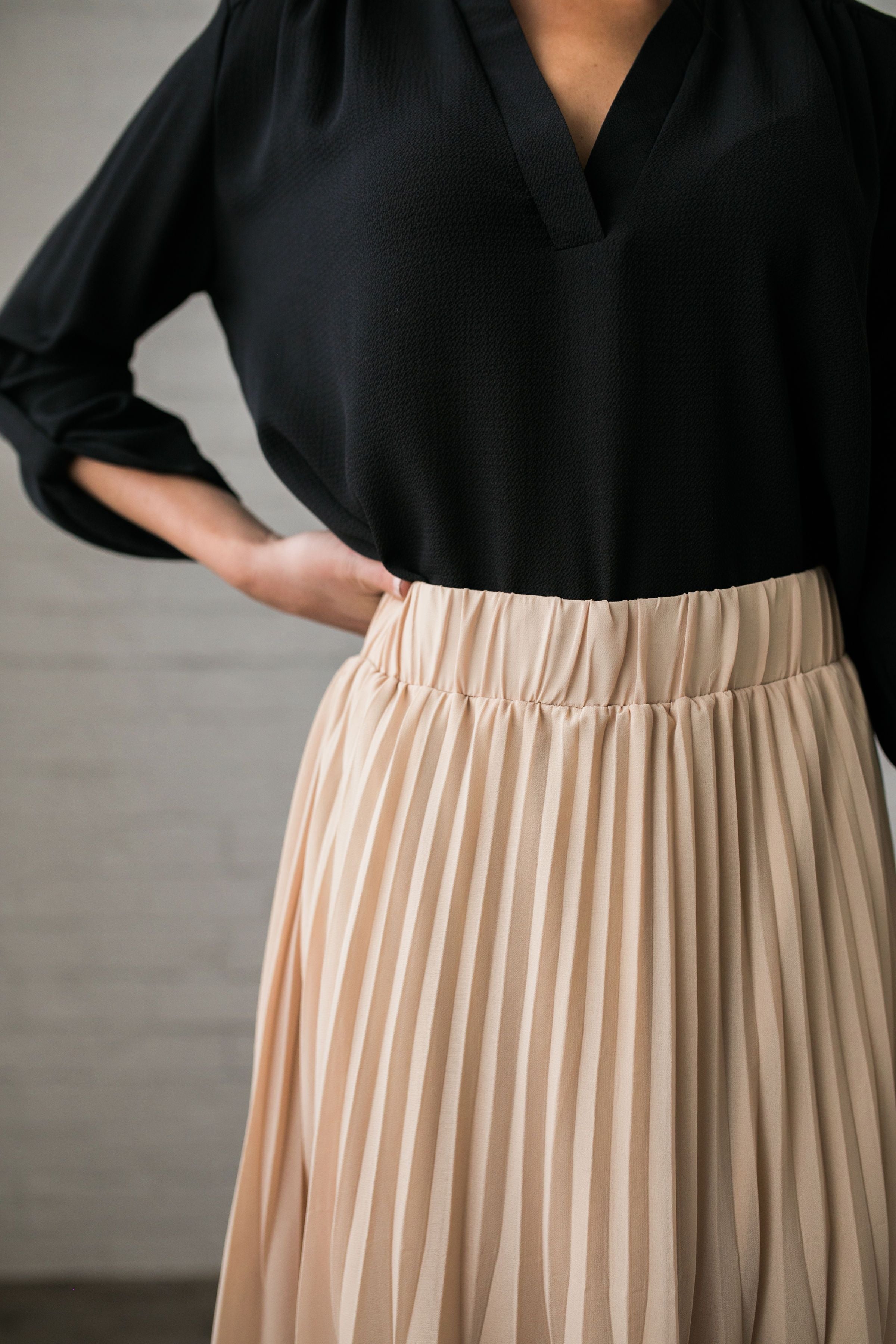 Pleated Chiffon Maxi Skirt - ALL SALES FINAL