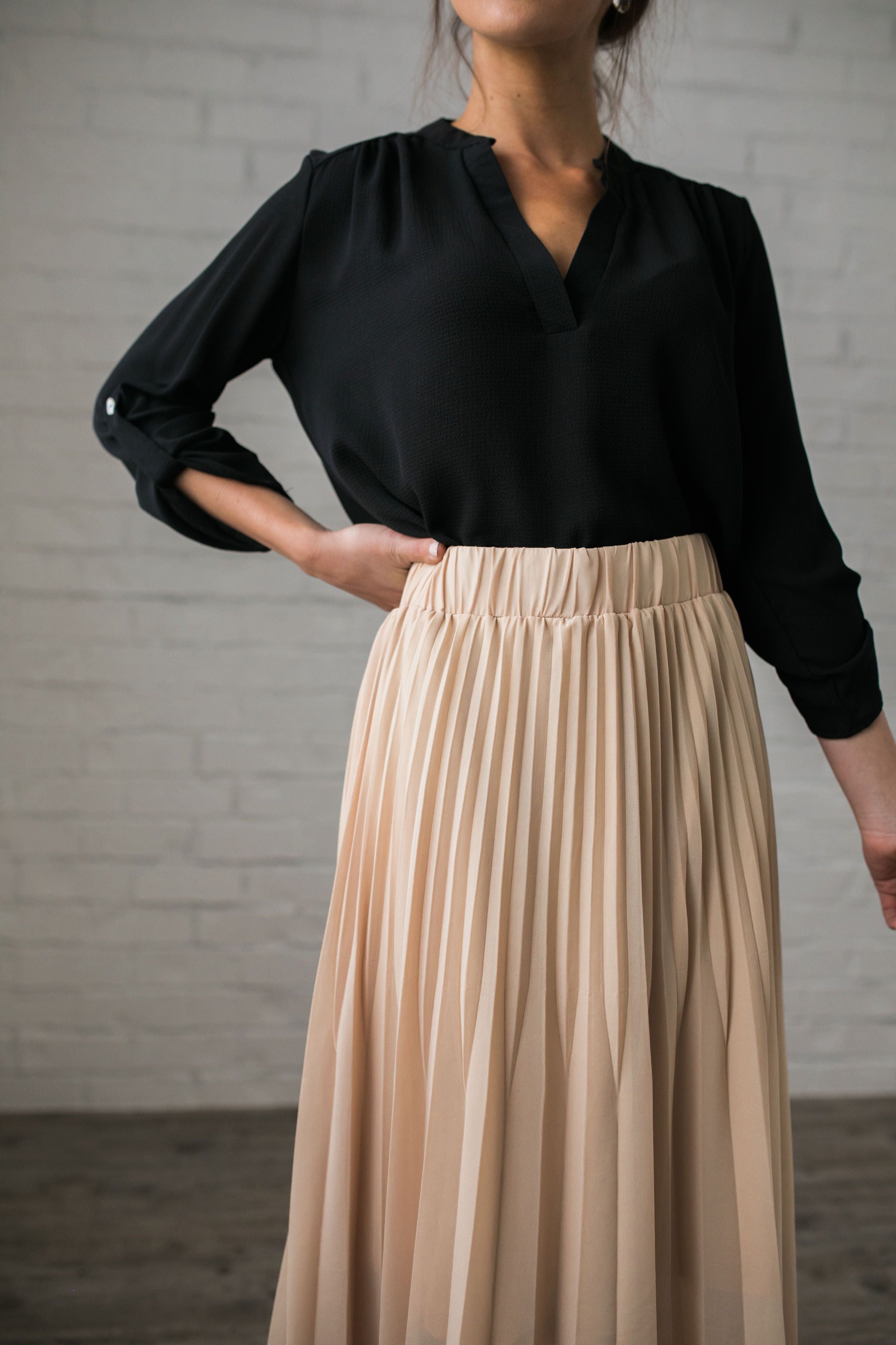 Pleated Chiffon Maxi Skirt - ALL SALES FINAL