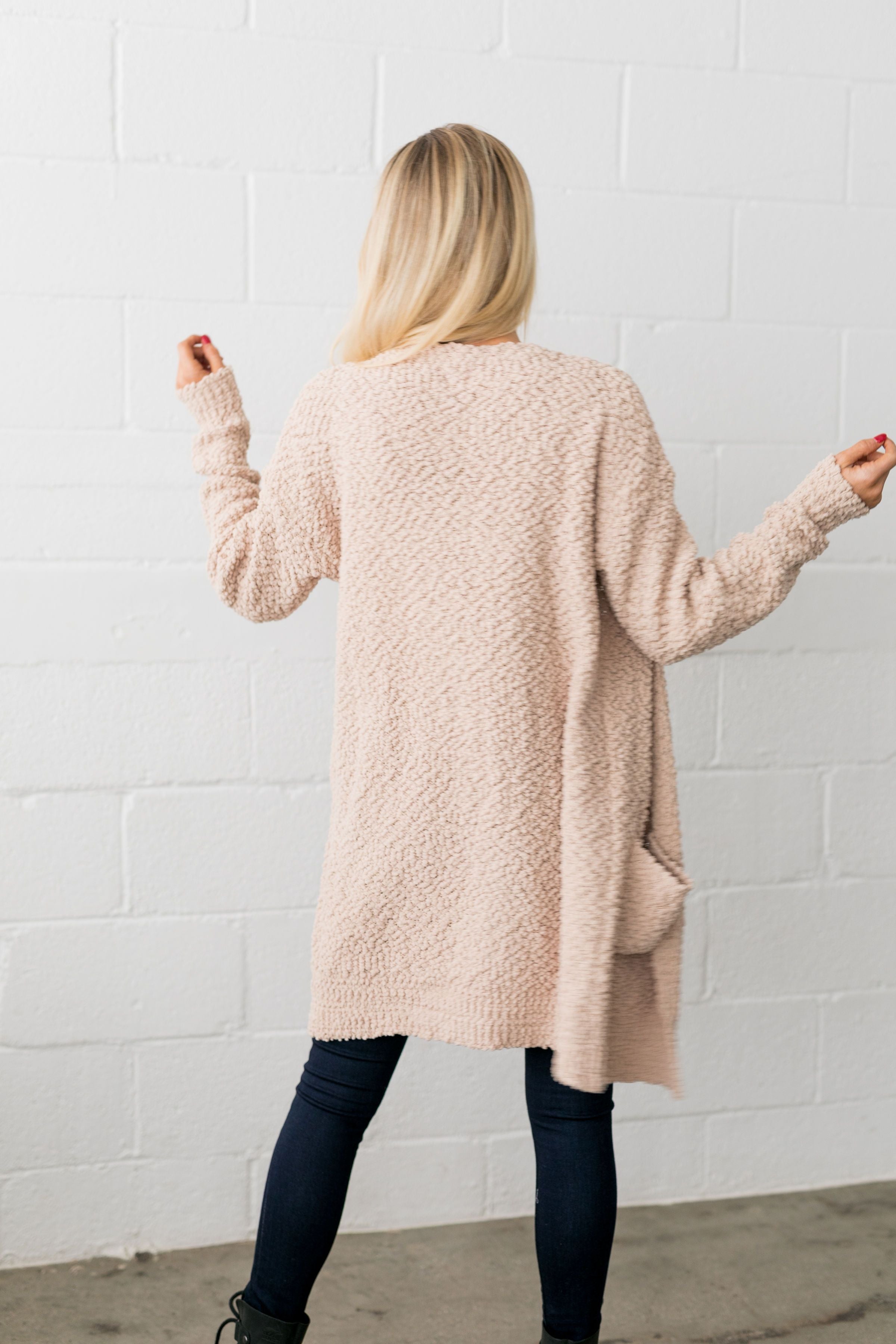 Popcorn Popping Cardigan In Oatmeal
