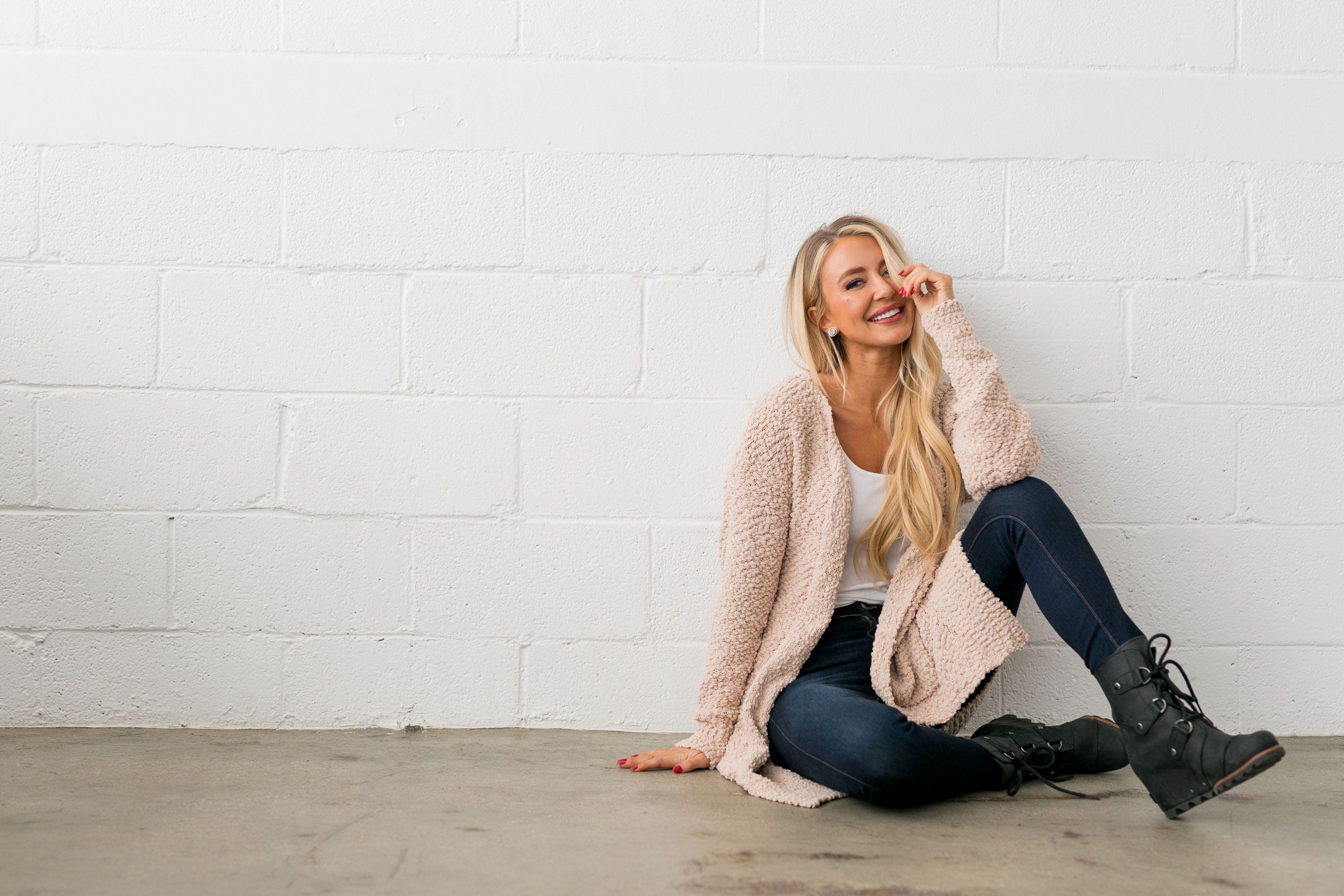 Popcorn Popping Cardigan In Oatmeal