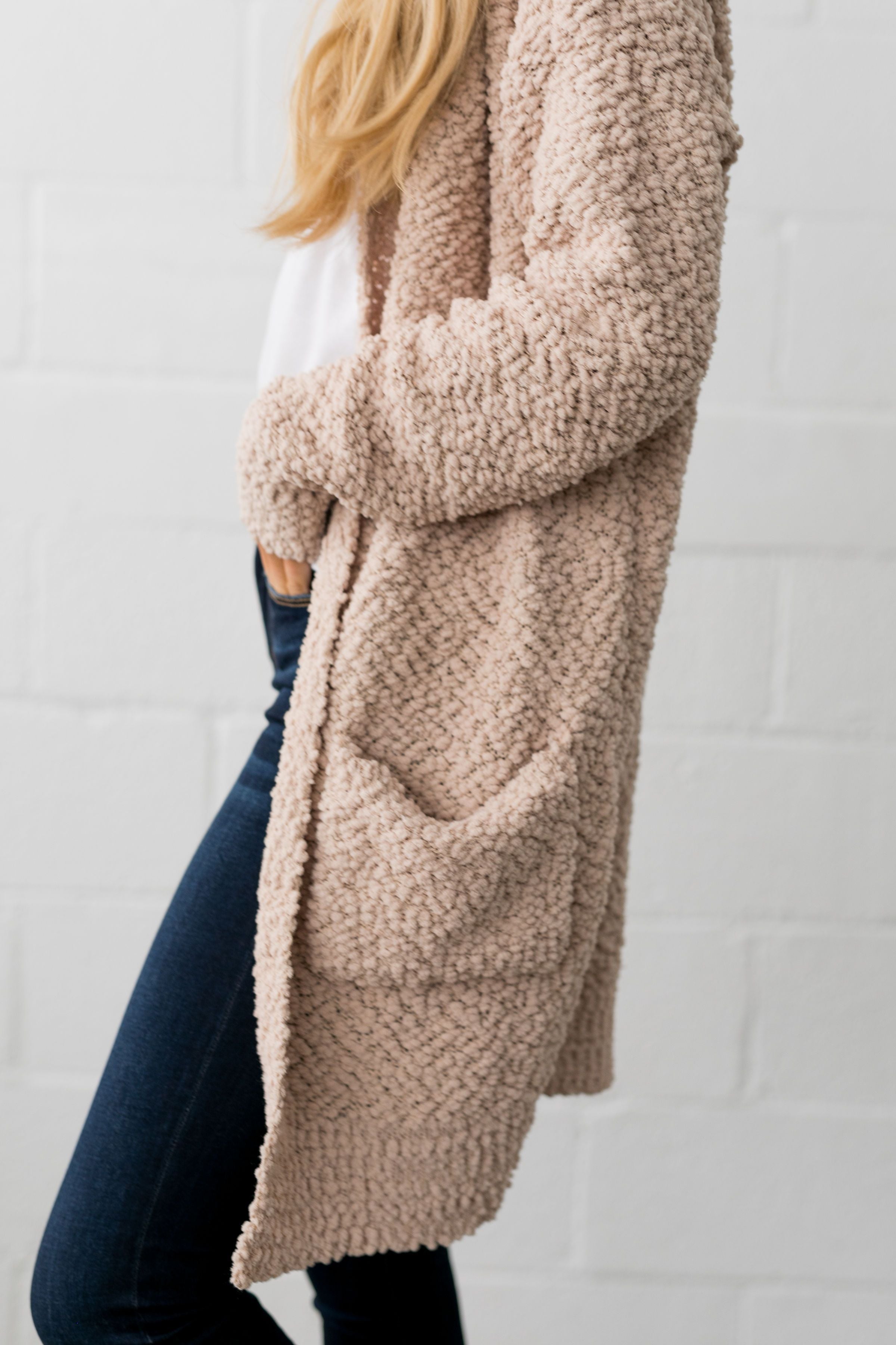 Popcorn Popping Cardigan In Oatmeal