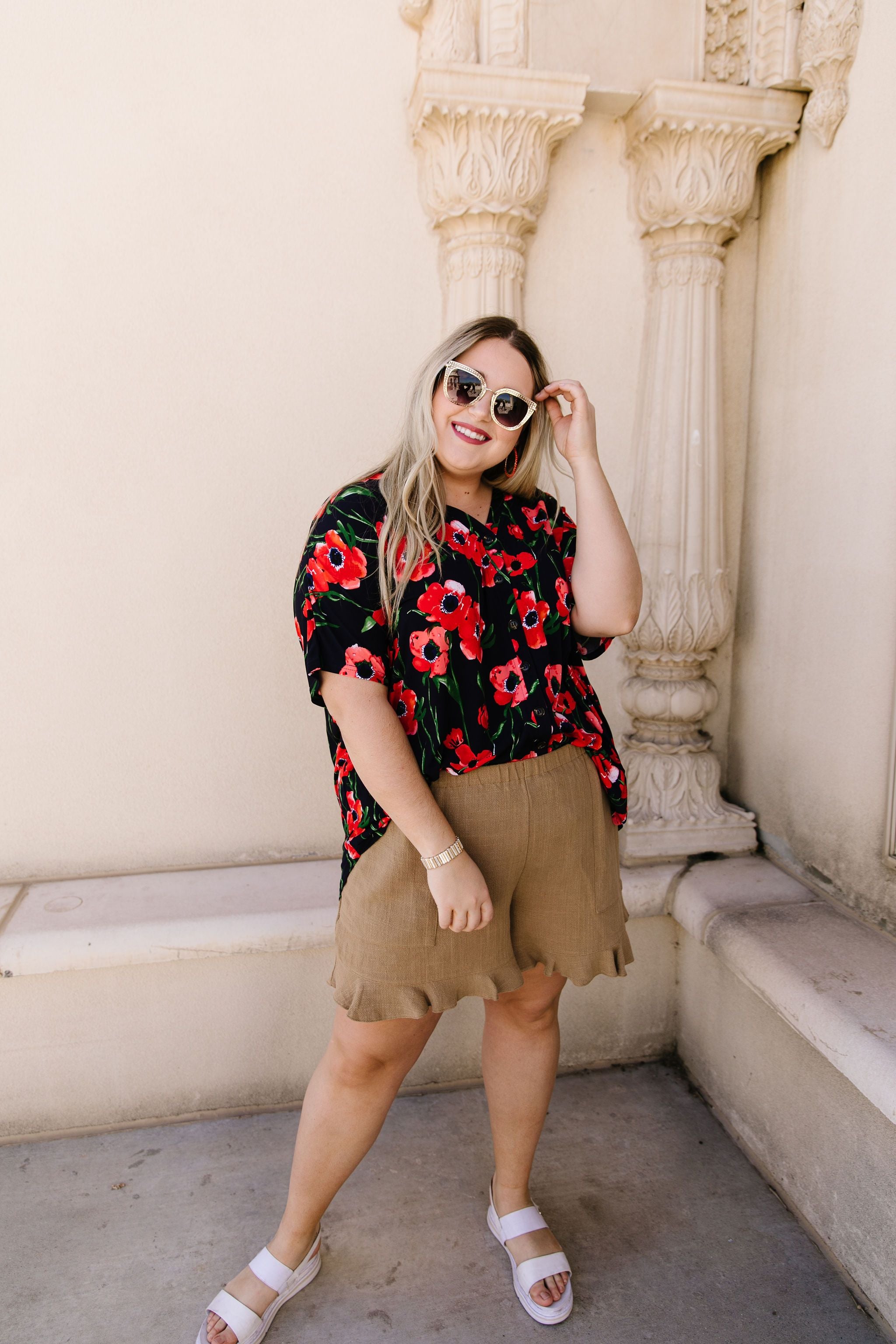 Poppies At Midnight Blouse