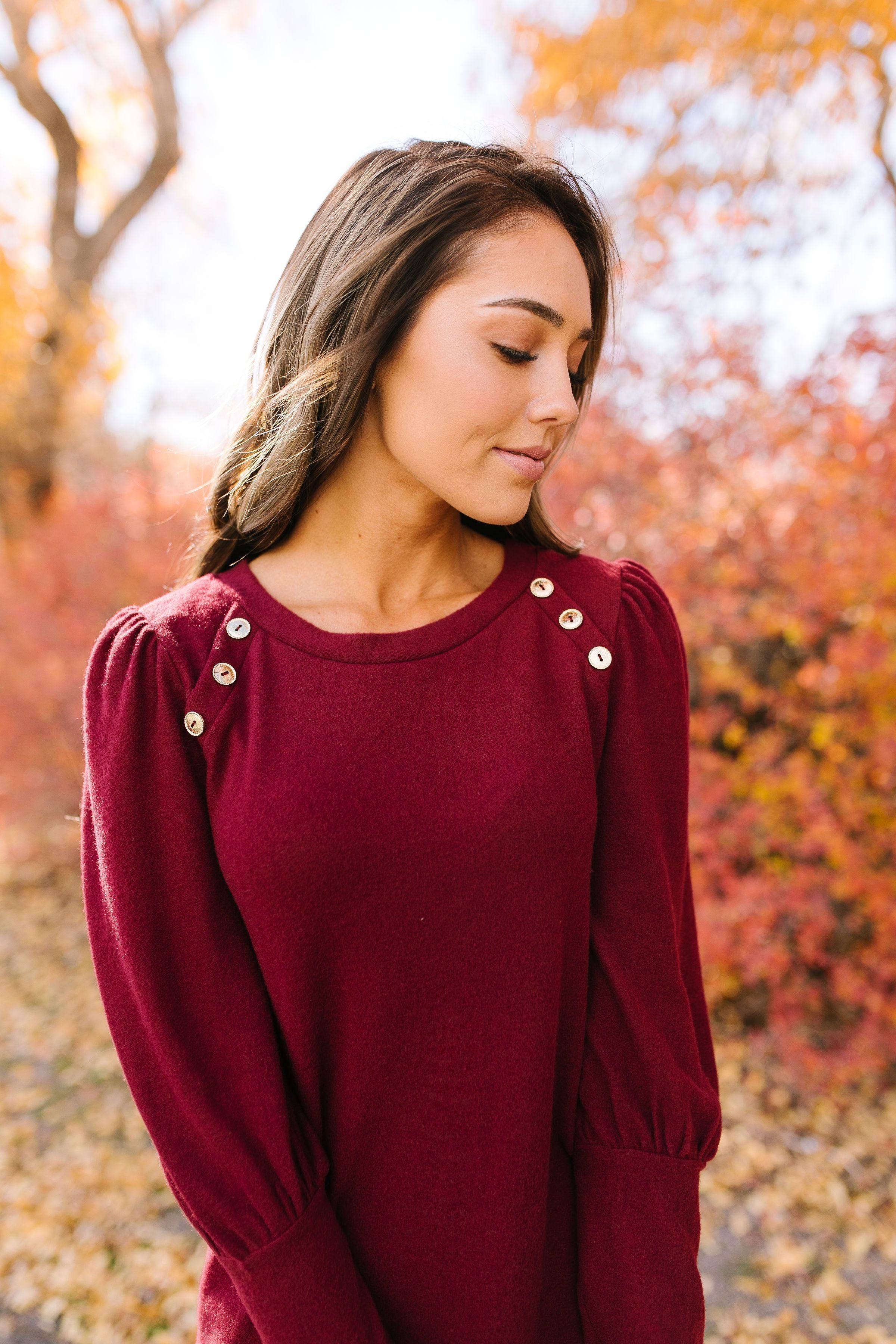 Puff Piece Sweater in Burgundy