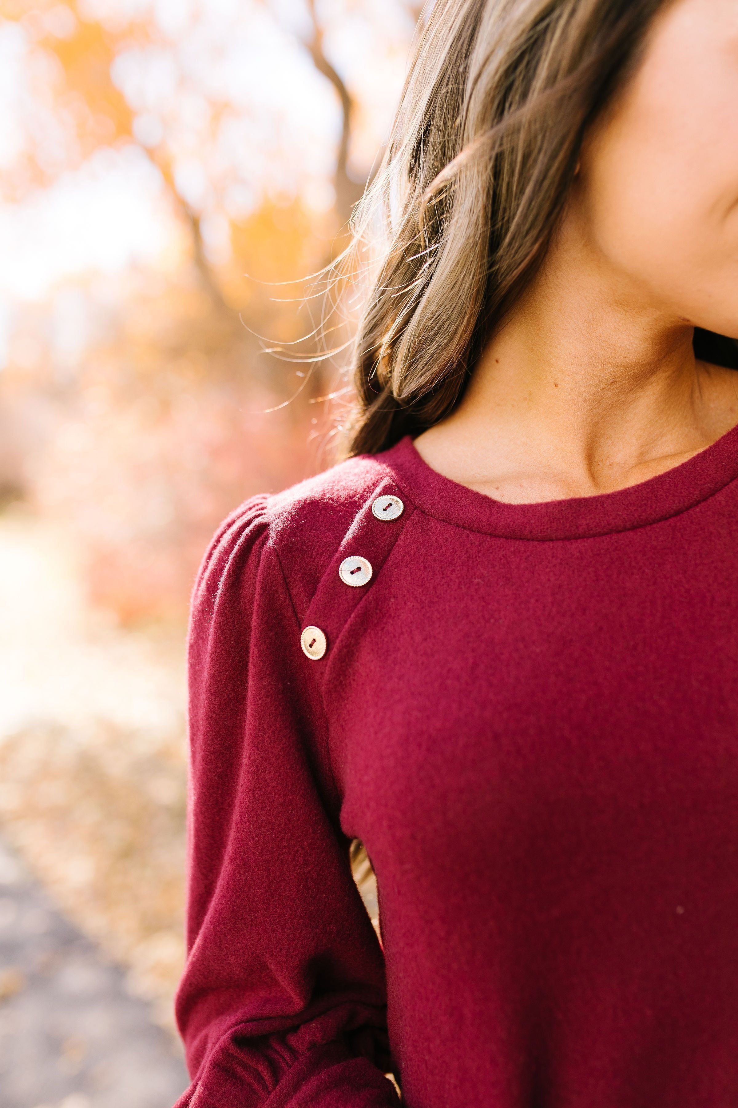 Puff Piece Sweater in Burgundy