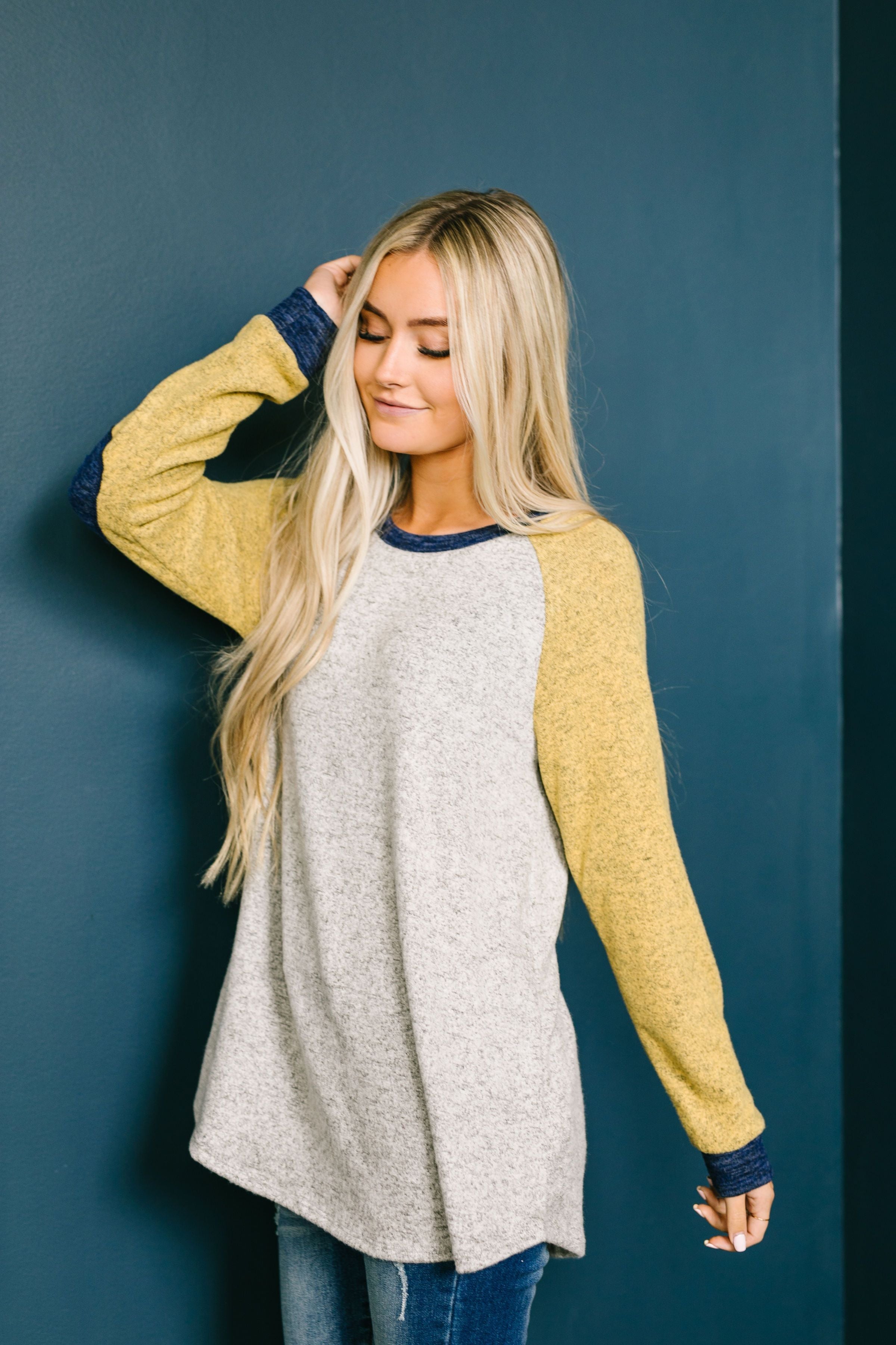 Rainy Day Raglan Color Block Sweater