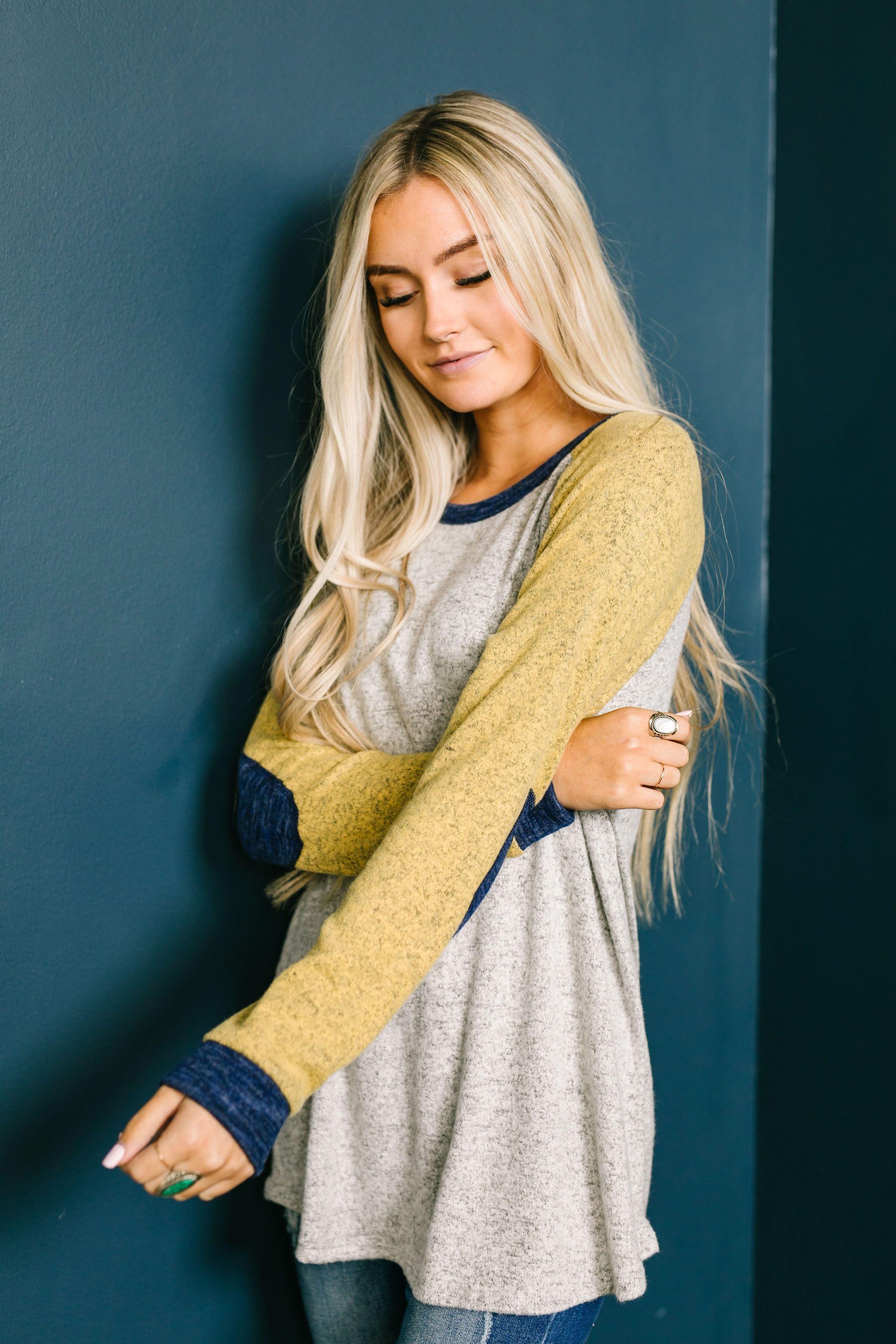 Rainy Day Raglan Color Block Sweater