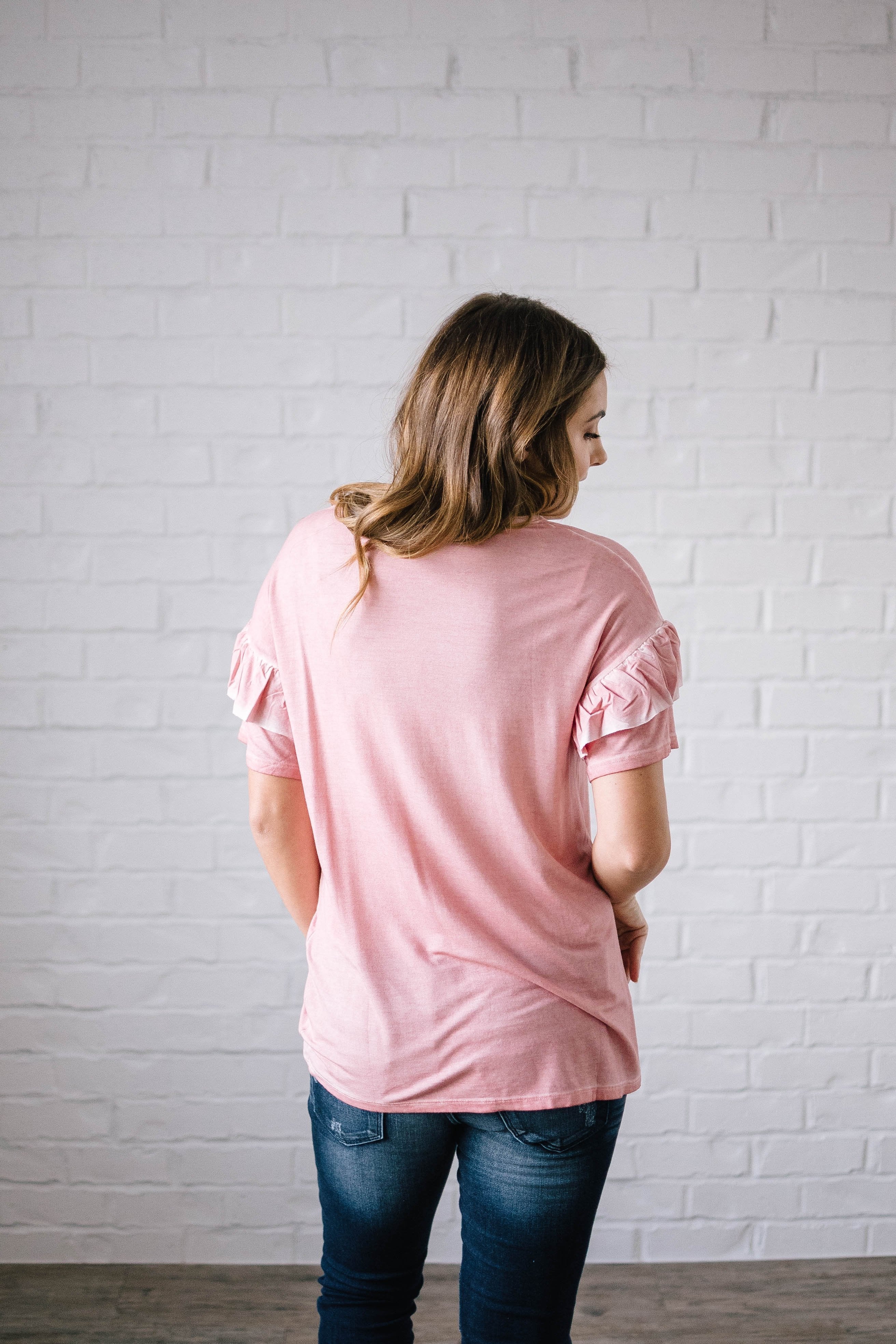 Reve Ruffle Top in Pink