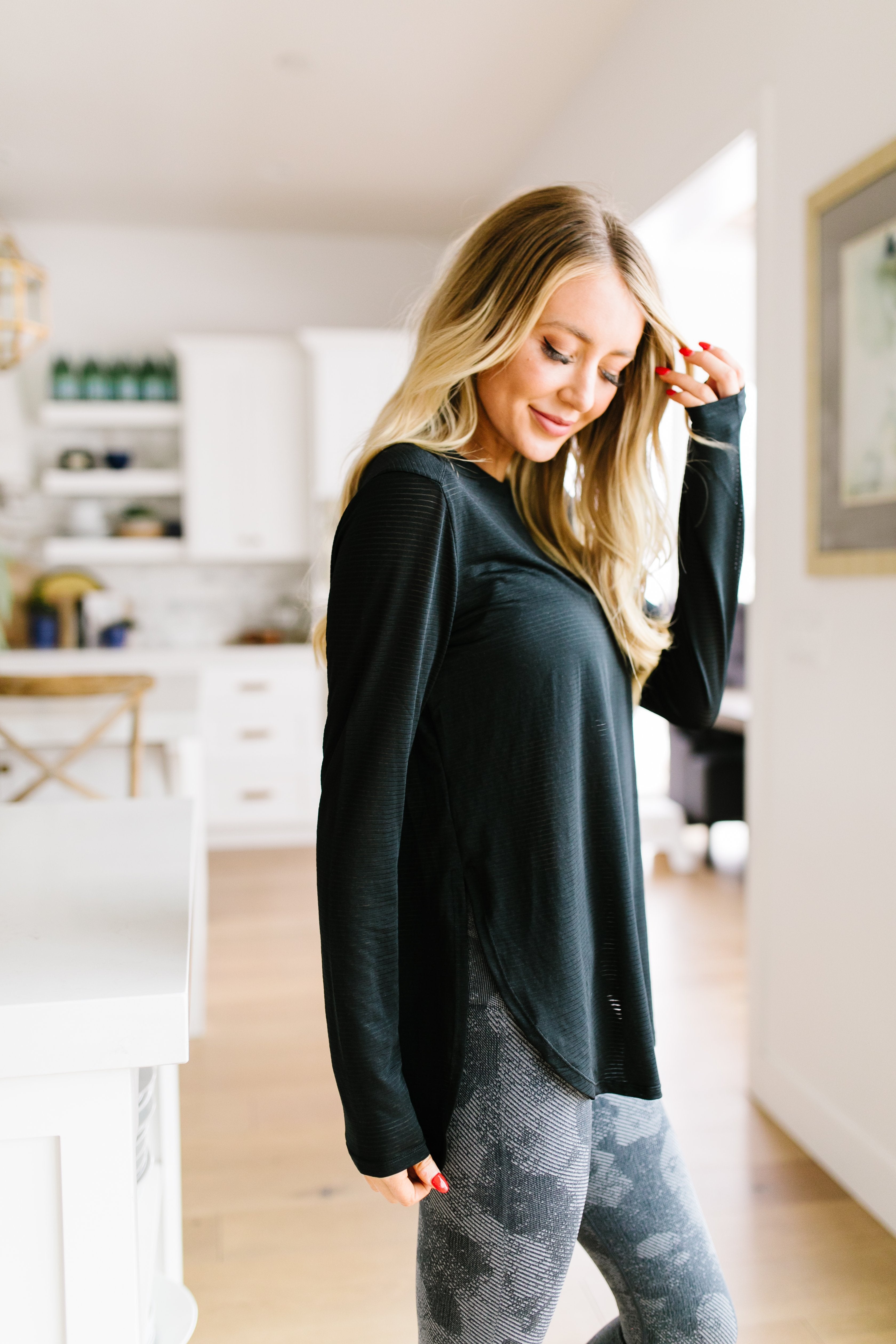 Ribbed Mesh Athletic Top
